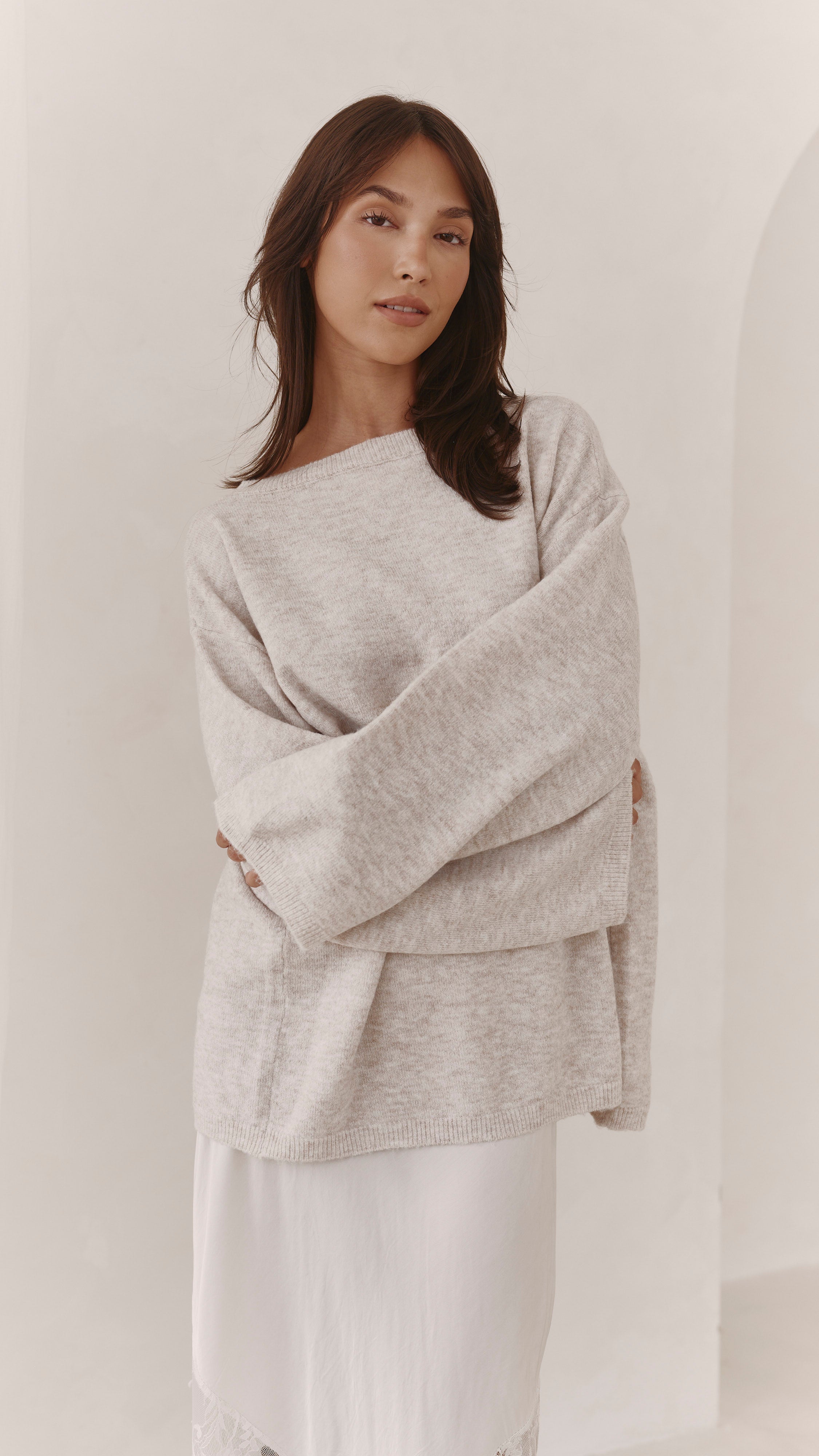 Erin Reversible Sweater - Cloud