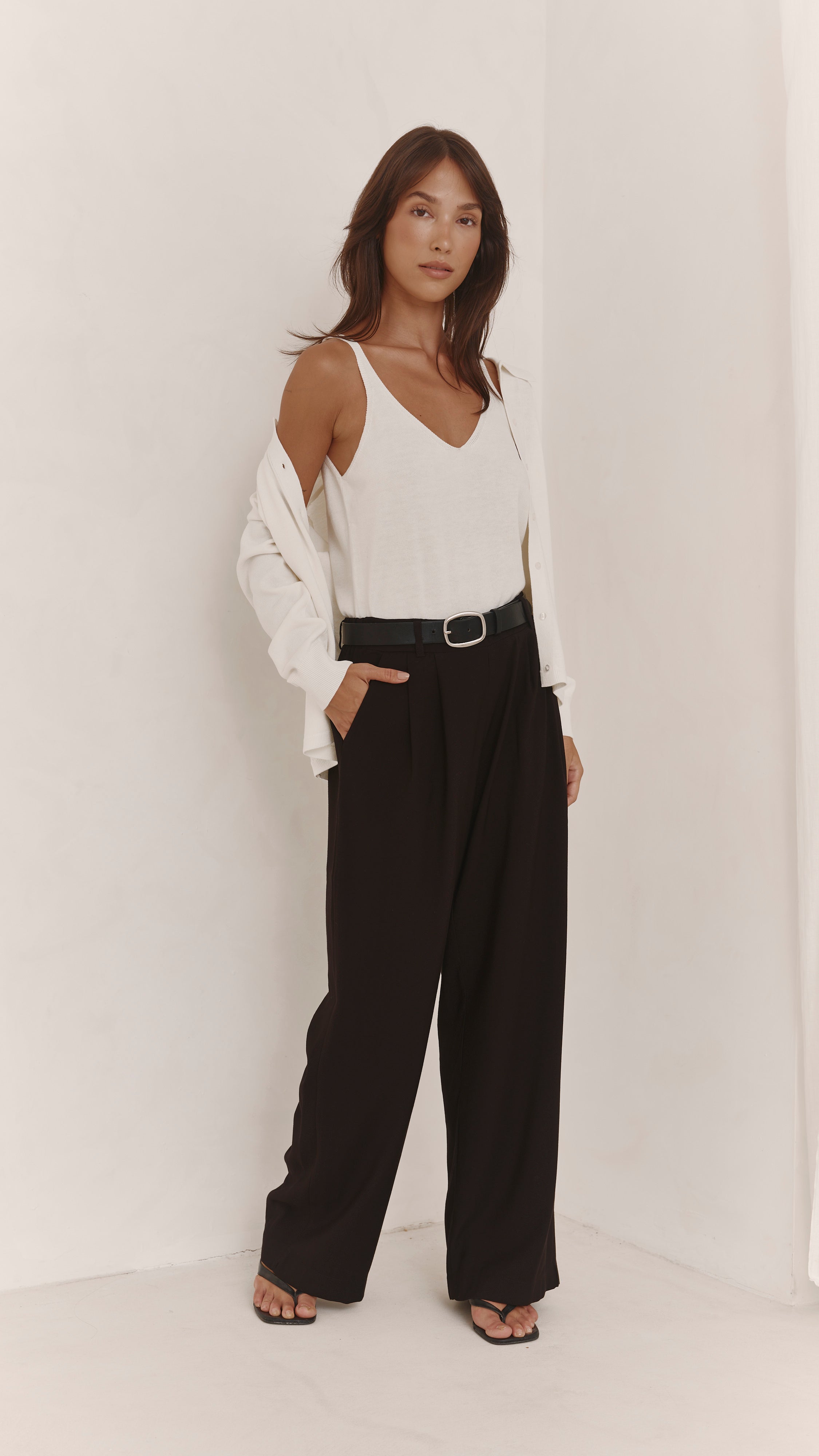 Ella Pleated Trousers - Black