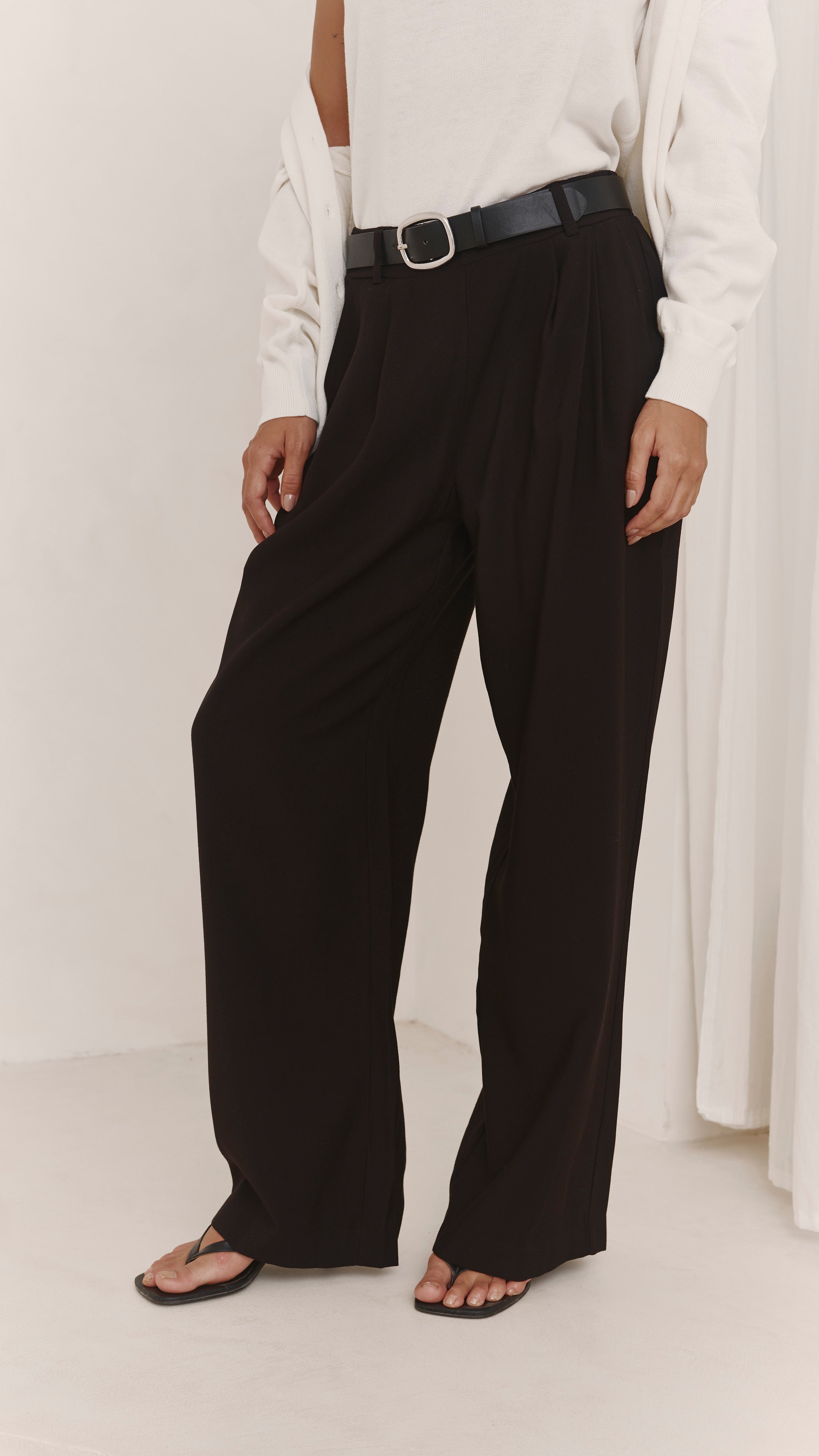 Ella Pleated Trousers - Black