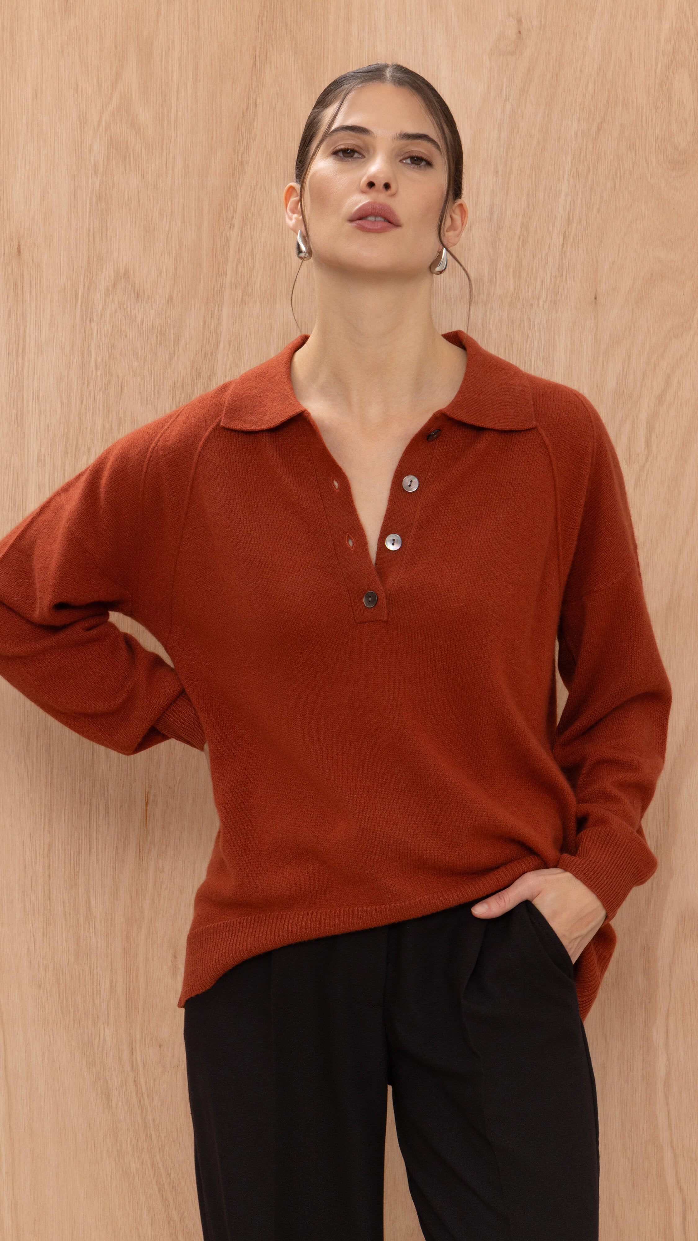 Caprice Cashmere sweater - Terracotta