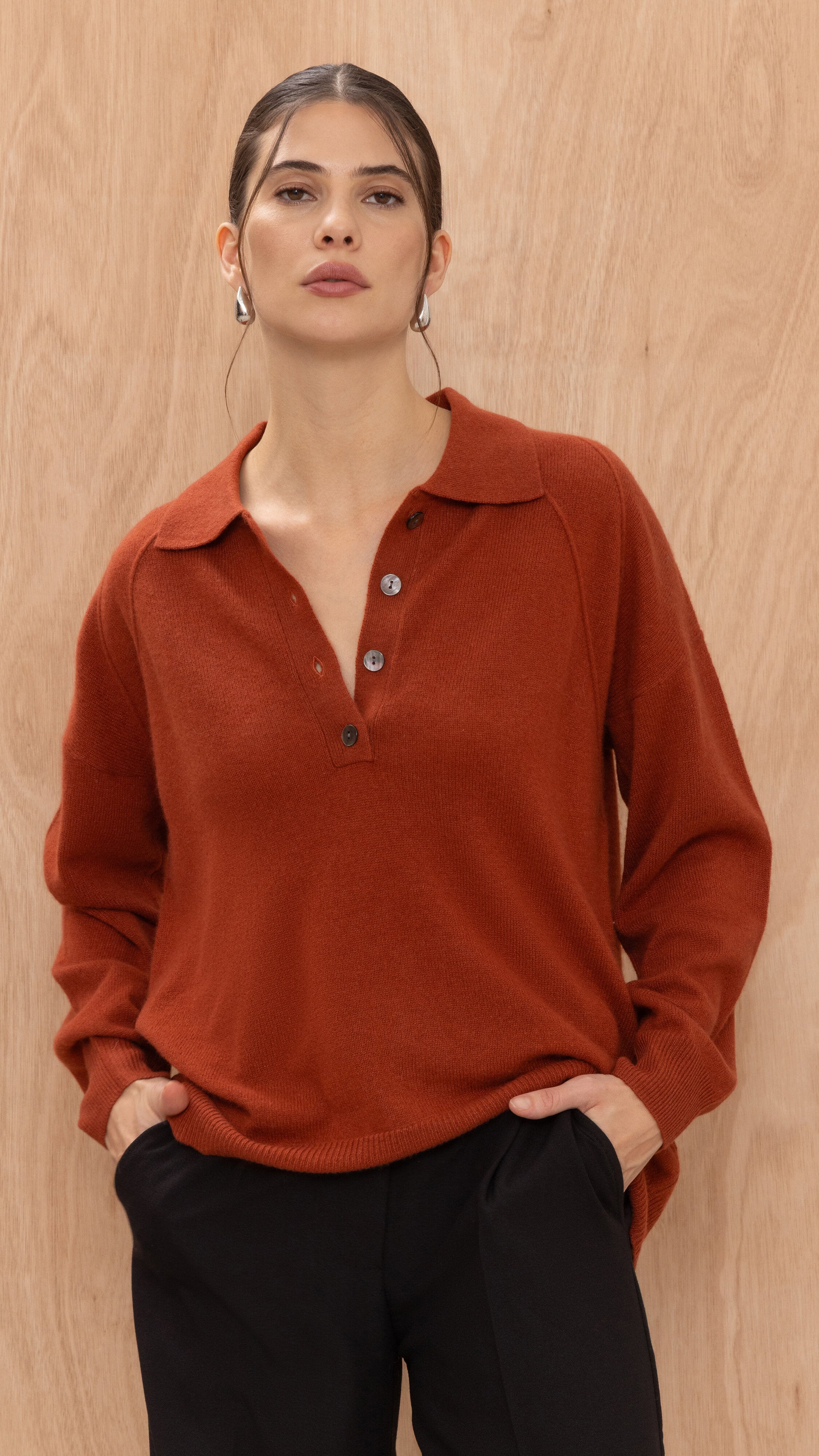 Caprice Cashmere sweater - Terracotta