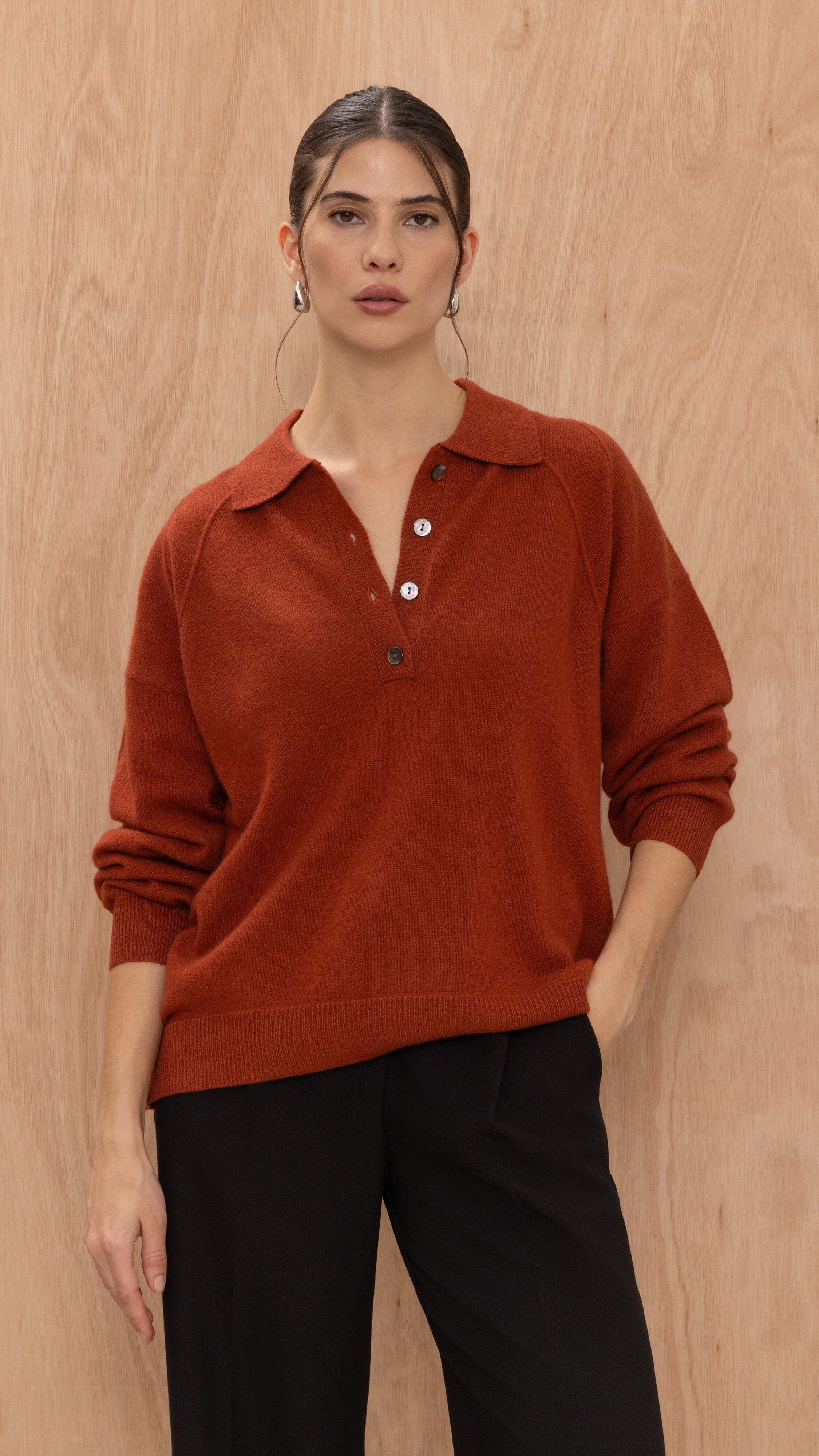 Caprice Cashmere sweater - Terracotta