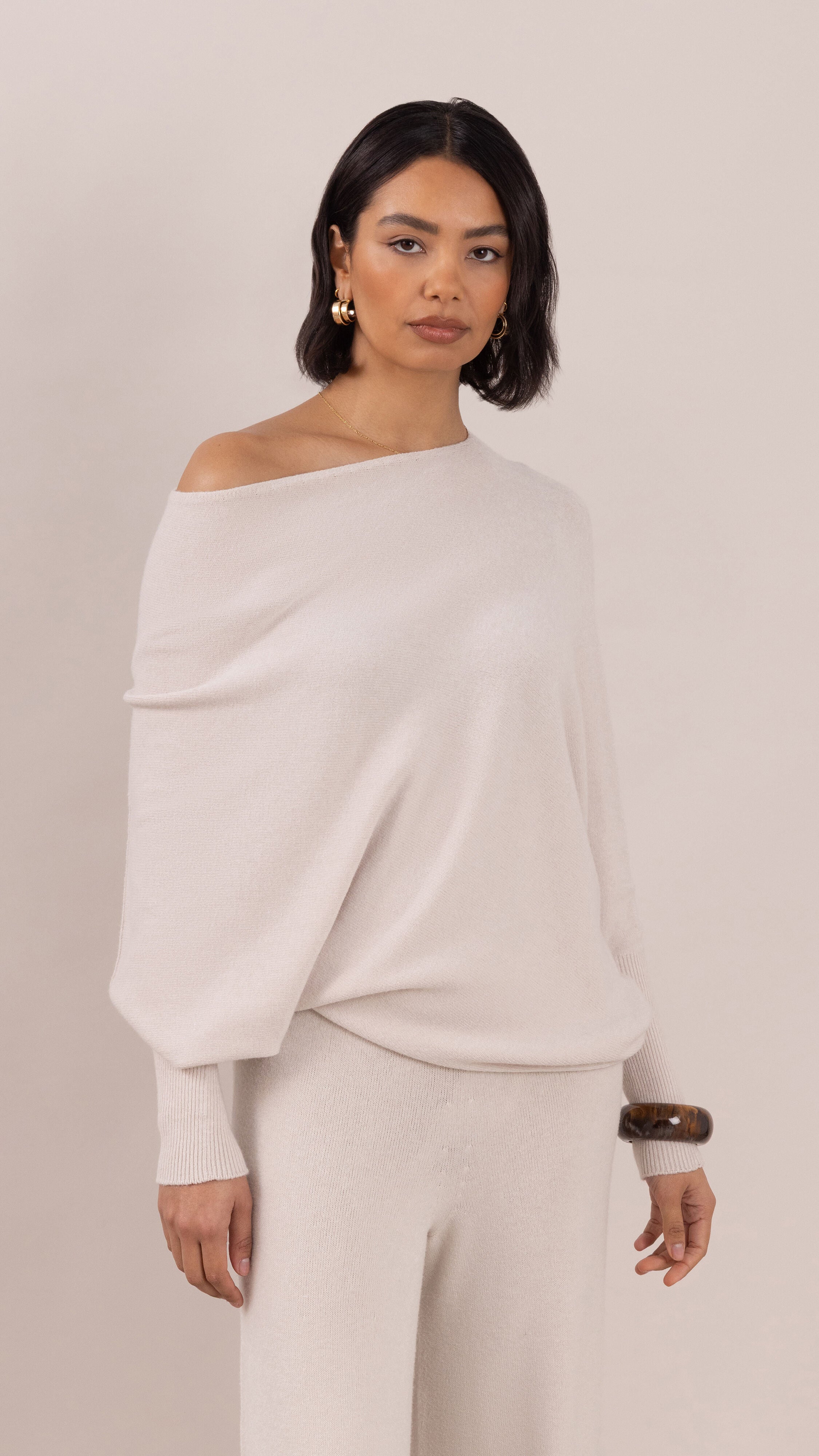 Natalie Asymmetric Sweater - Ivory