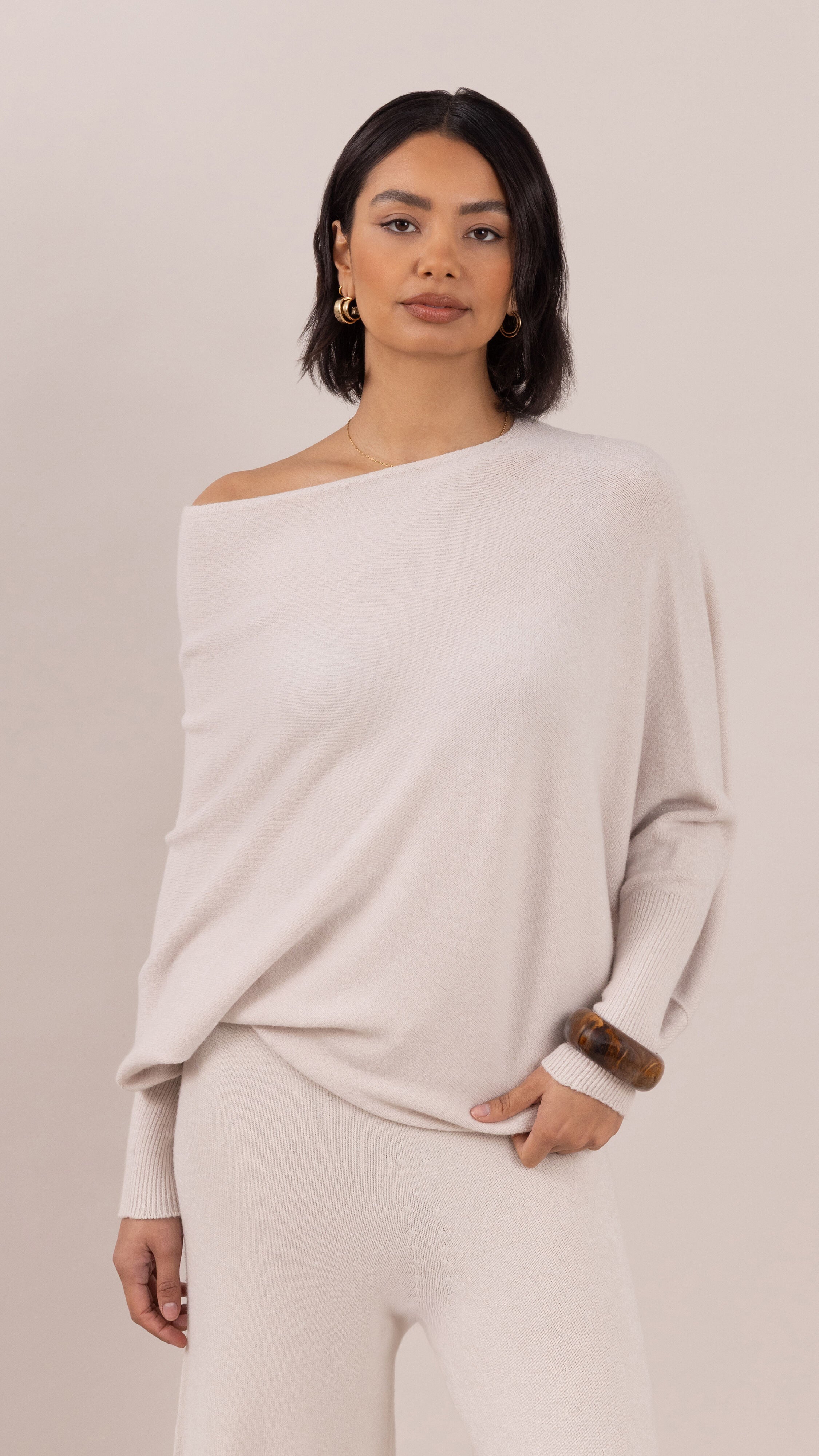 Natalie Asymmetric Sweater - Ivory