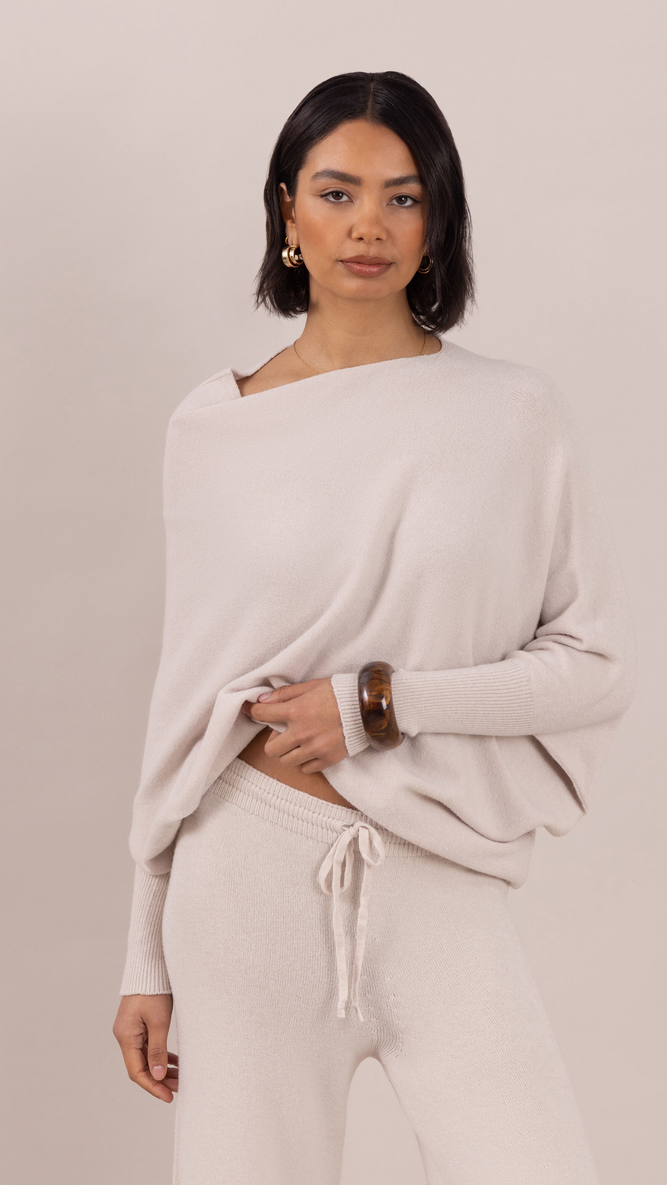 Natalie Asymmetric Sweater - Ivory