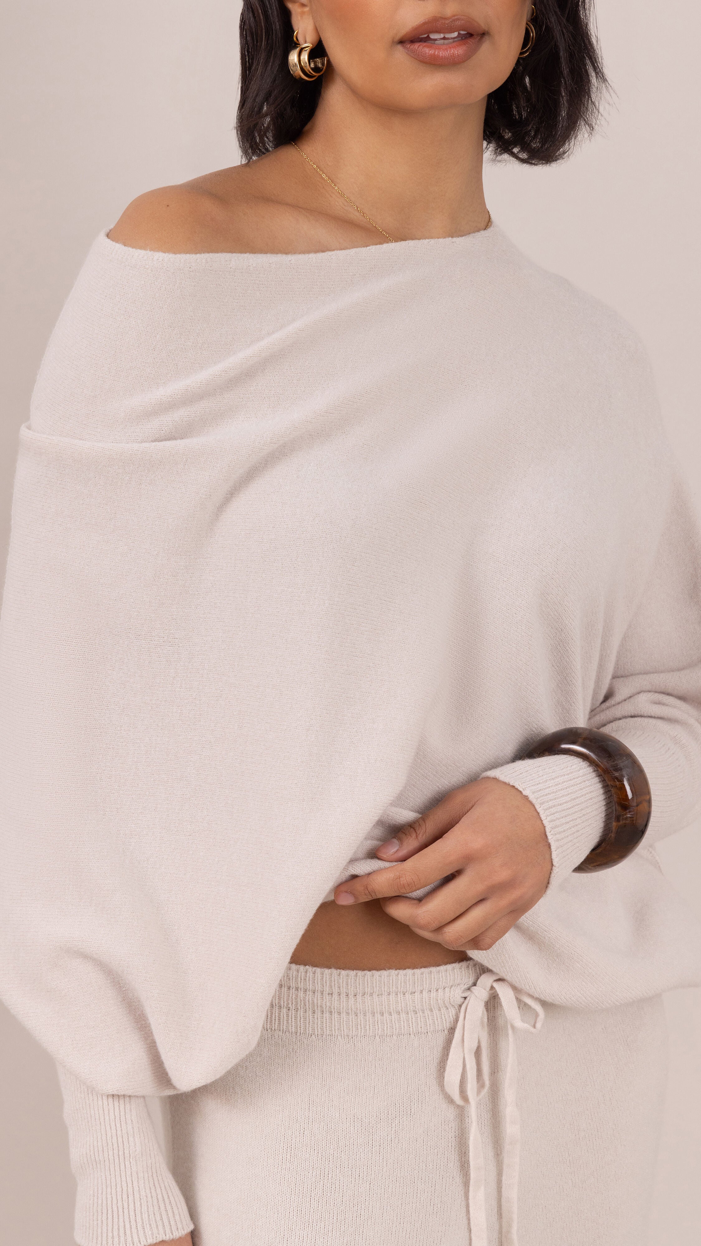 Natalie Asymmetric Sweater - Ivory