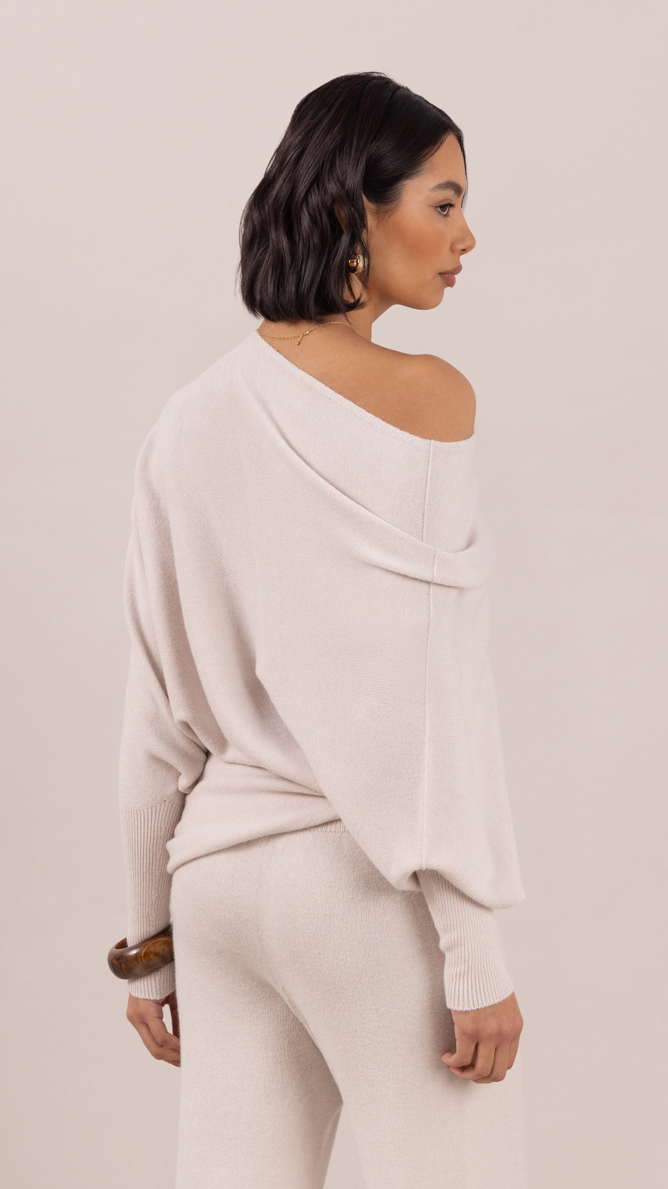 Natalie Asymmetric Sweater - Ivory