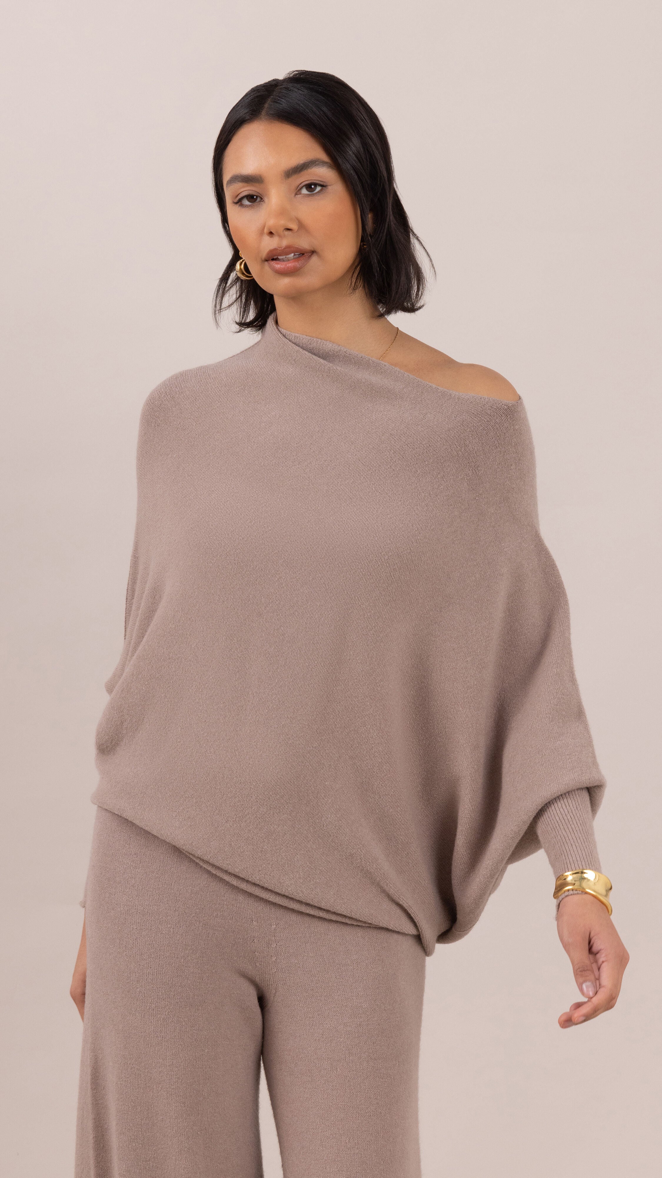 Natalie Asymmetric Sweater - Smoke
