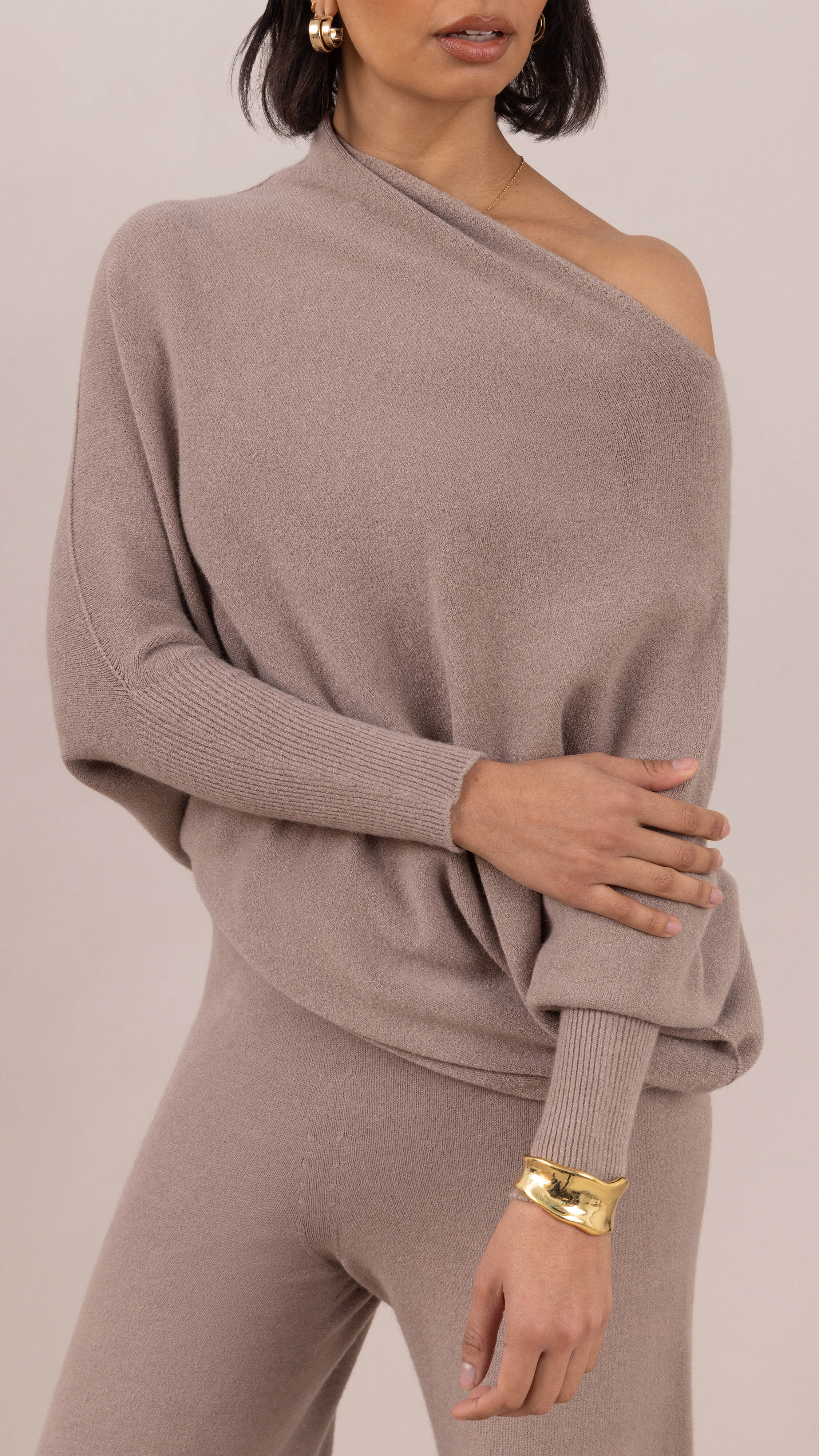 Natalie Asymmetric Sweater - Smoke