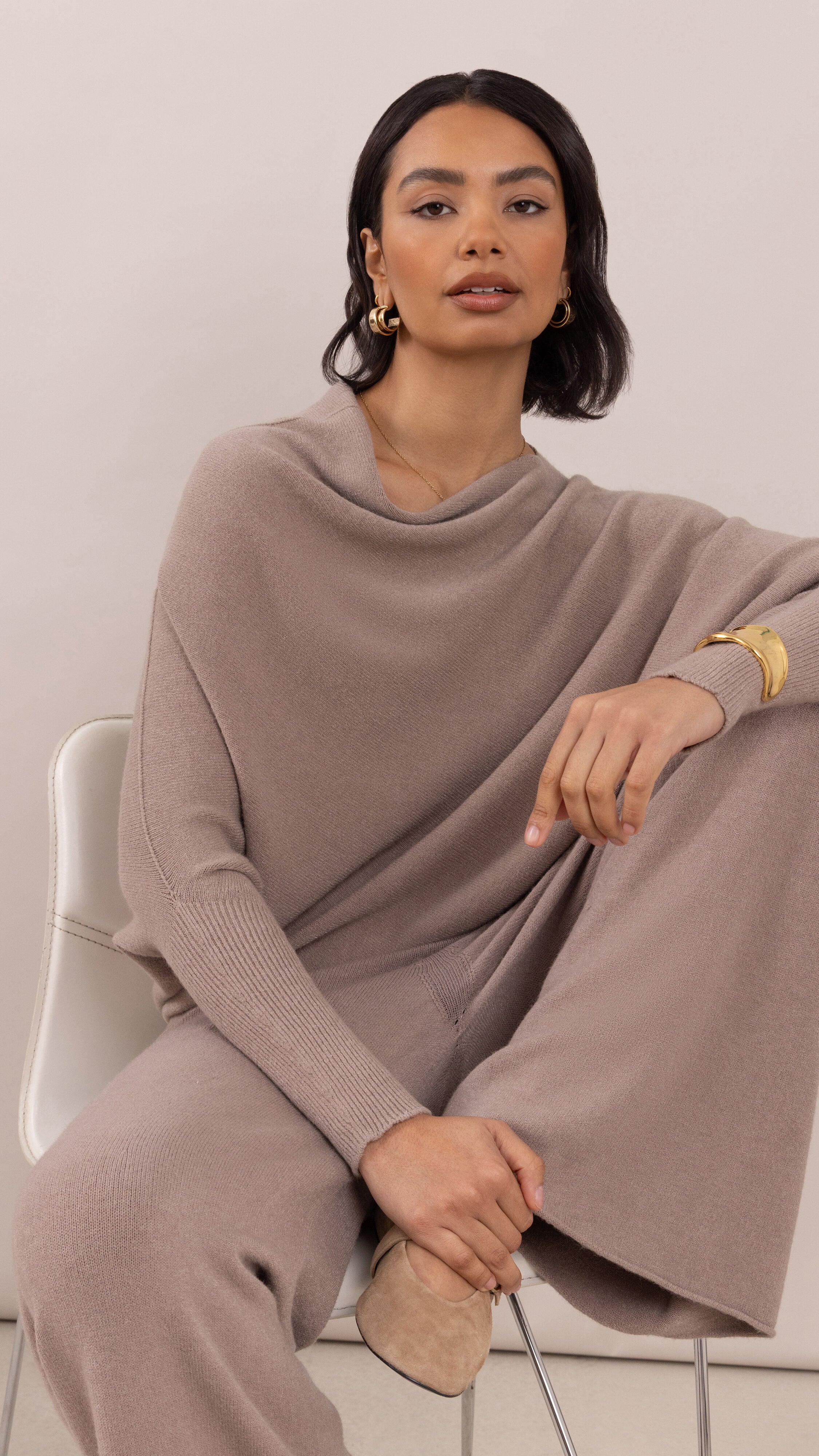 Natalie Asymmetric Sweater - Smoke