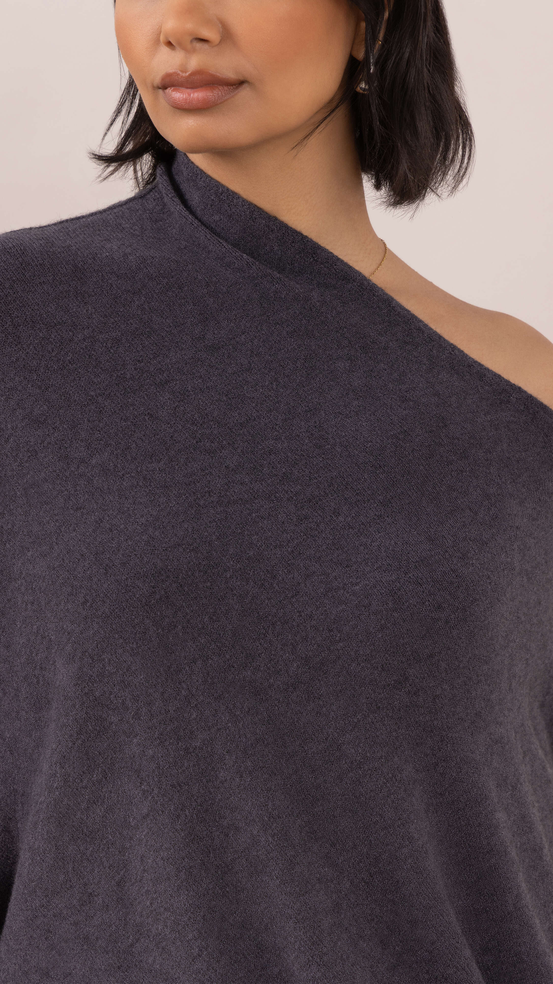 Natalie Asymmetric Sweater - Anthracite