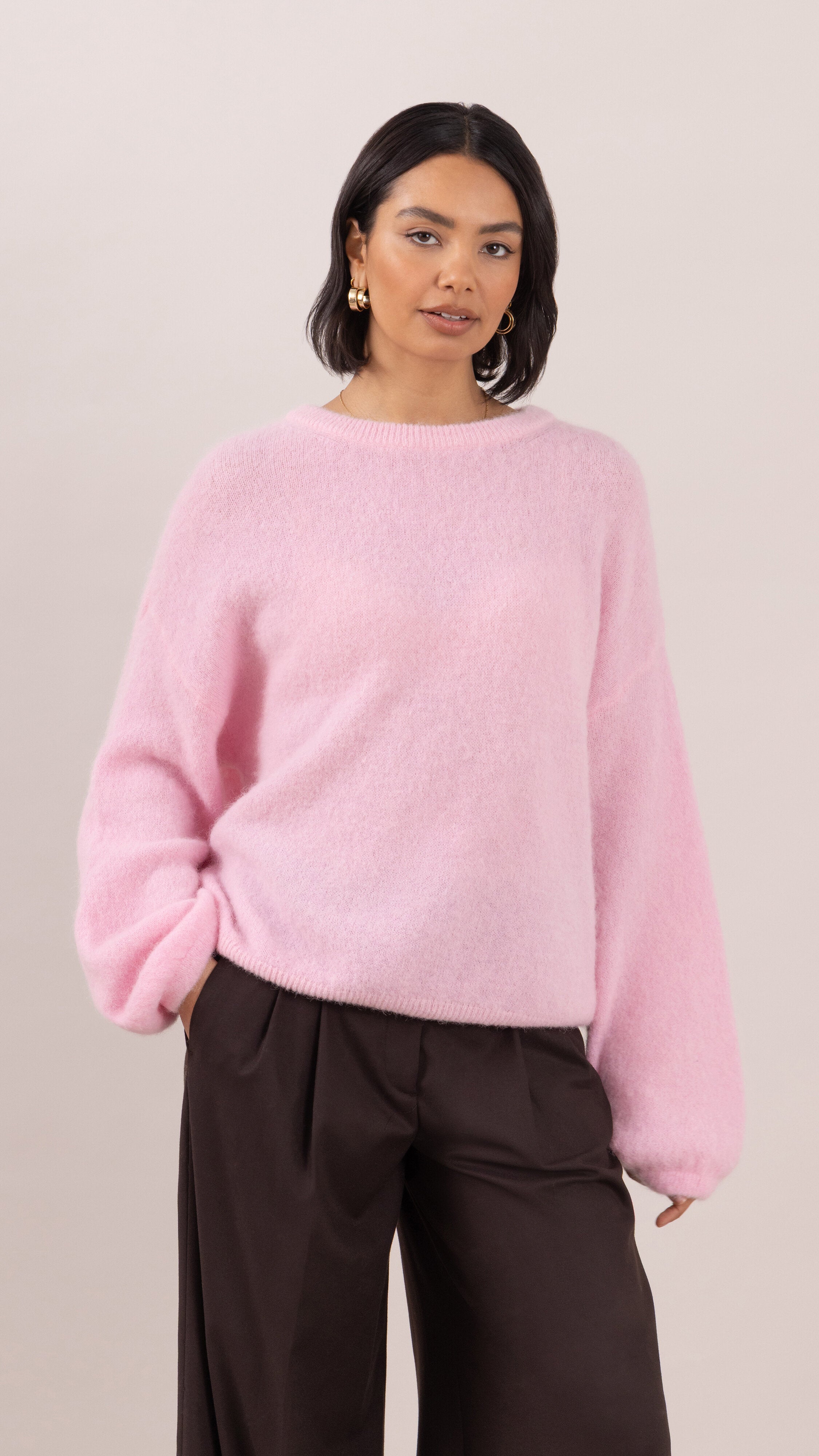 Maxine Alpaca Sweater - Powder Pink