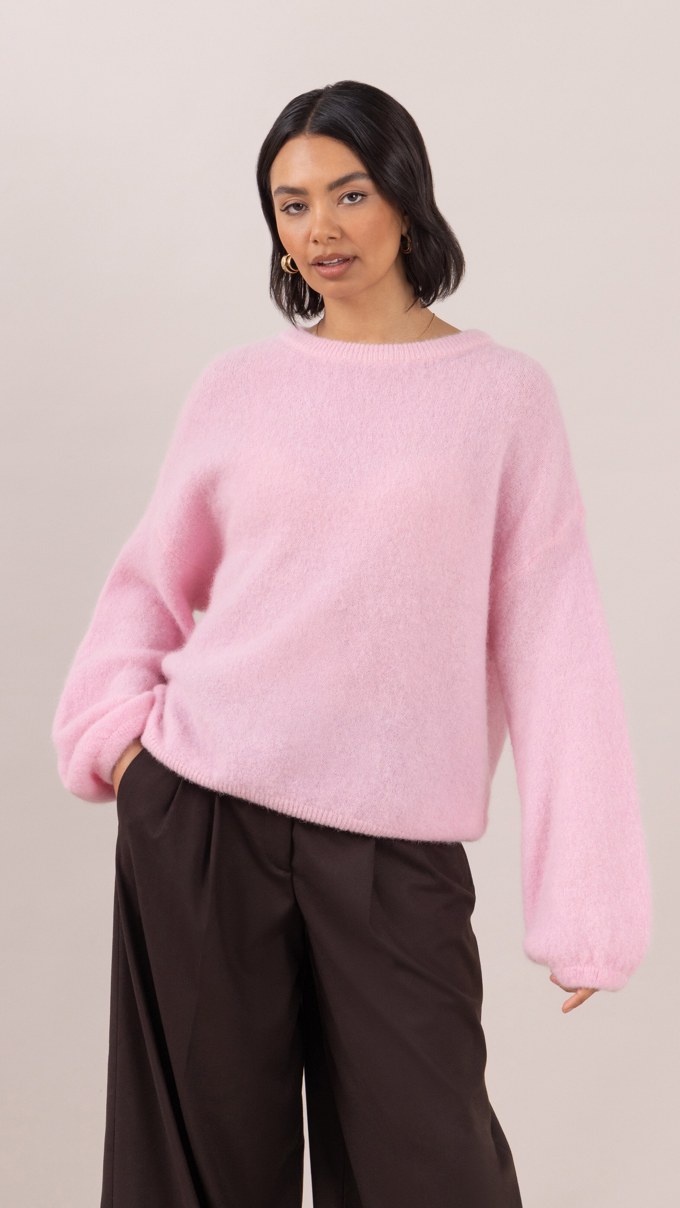 Maxine Alpaca Sweater - Powder Pink