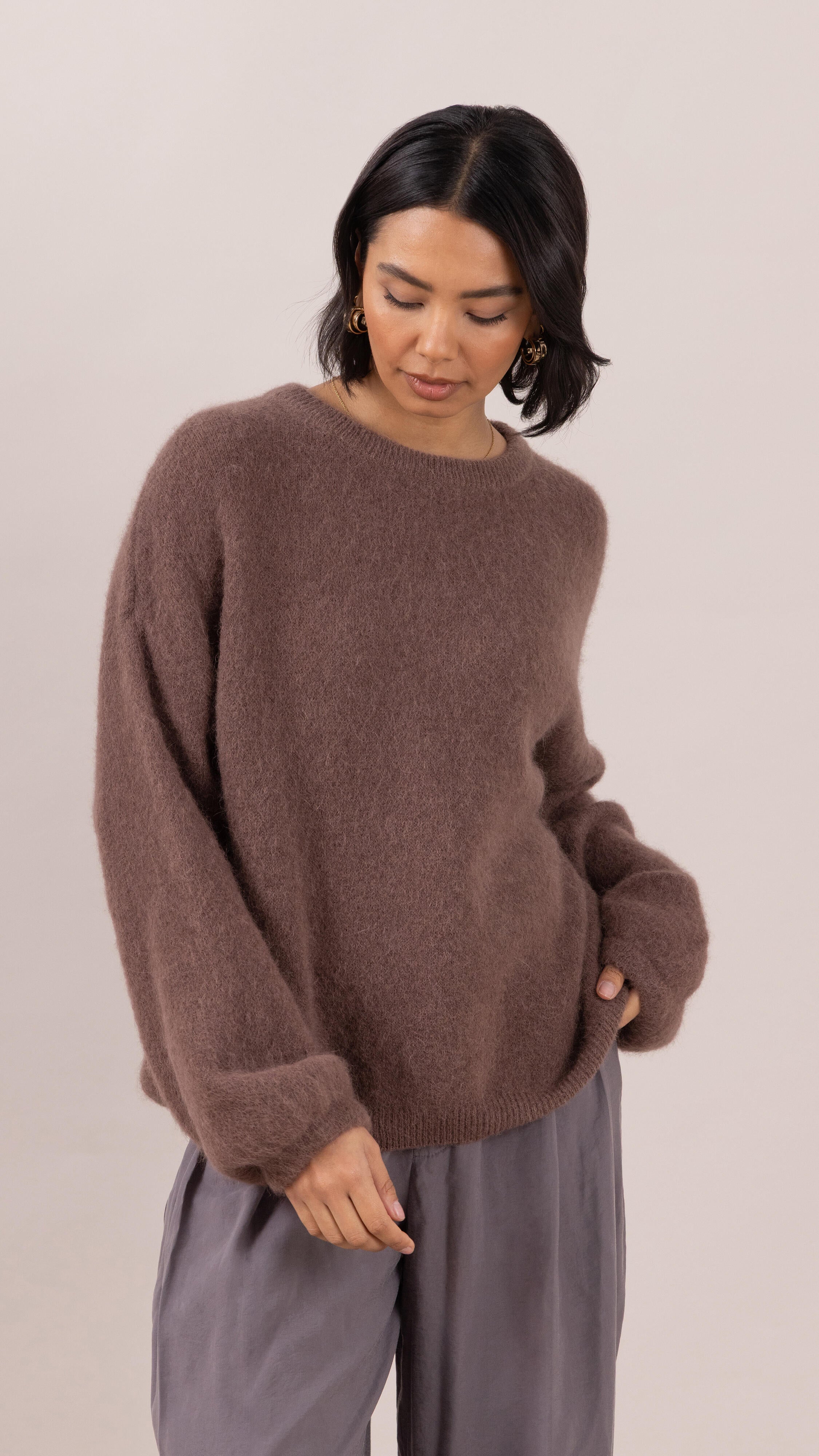 Maxine Alpaca Sweater - Espresso
