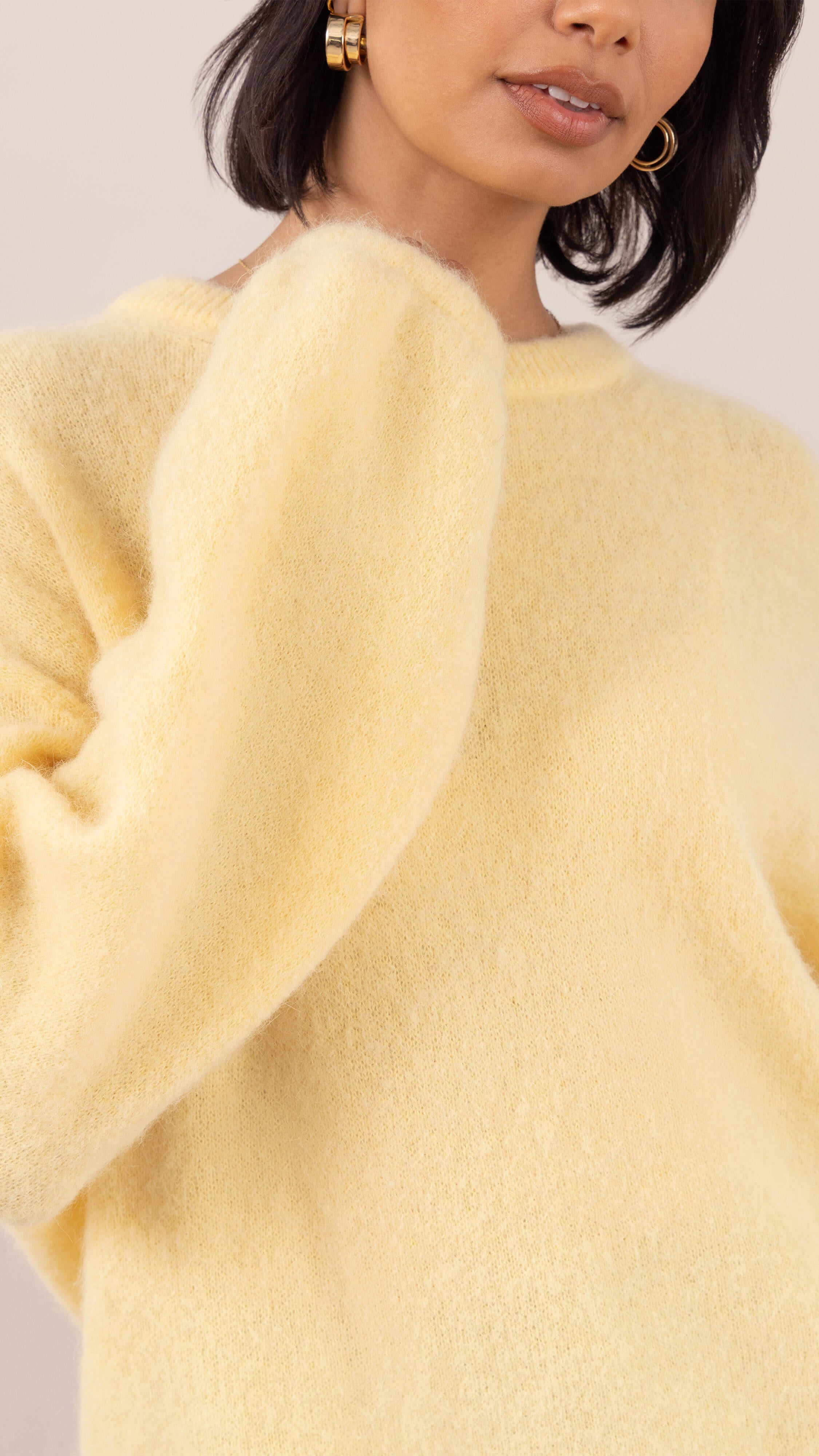 Maxine Alpaca Sweater - Soft Yellow