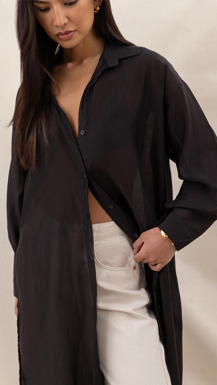 Izzie Long Shirt - Black