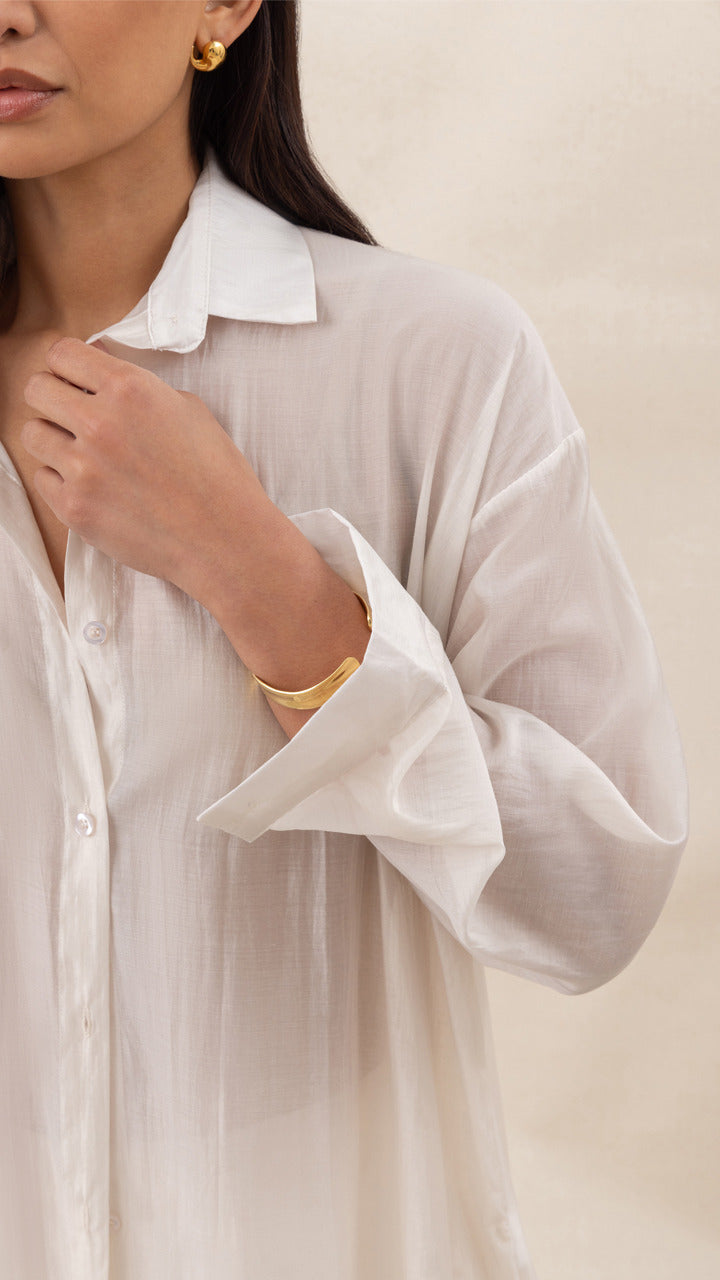 Izzie Long Shirt - White