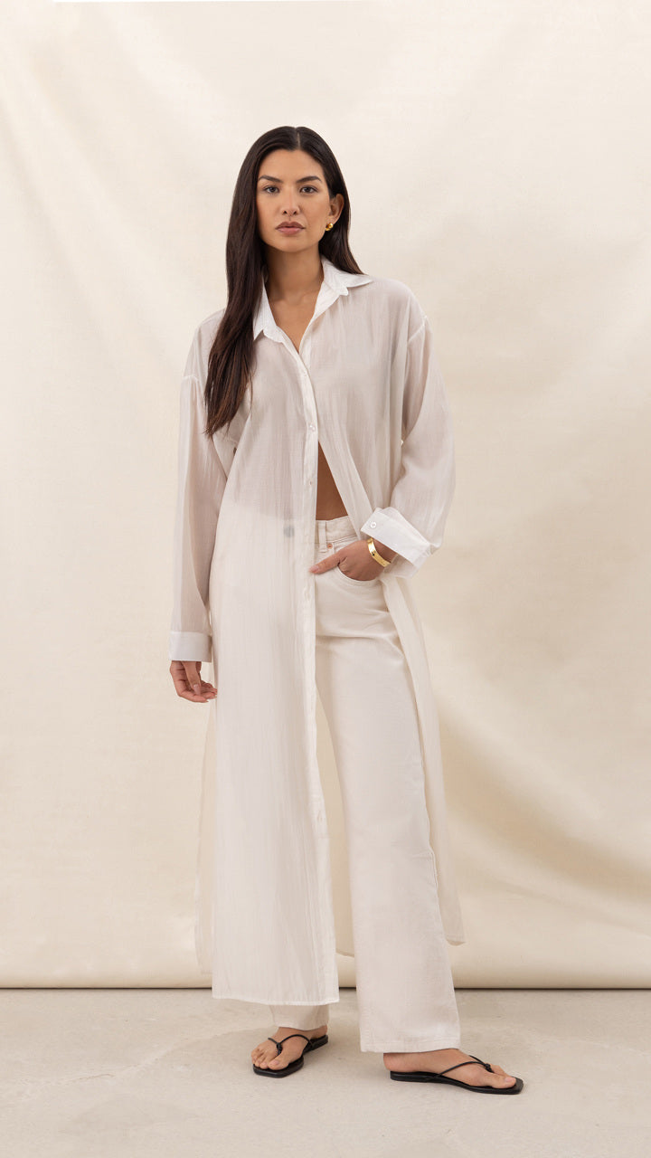 Izzie Long Shirt - White