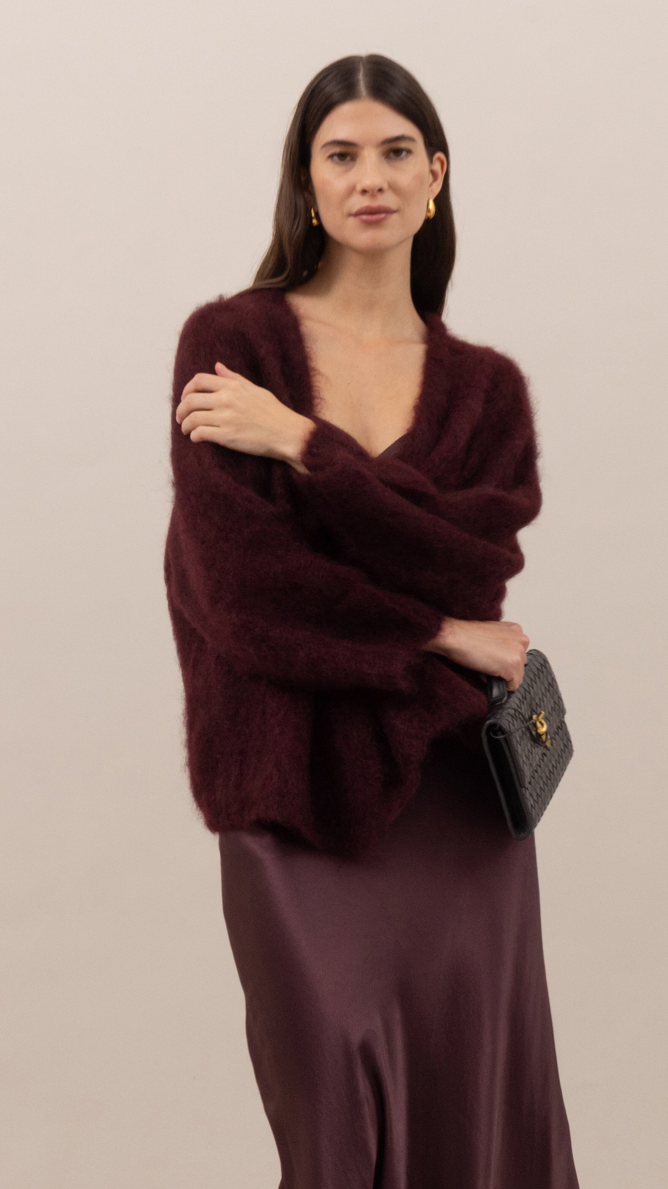 Kate Mohair Cardigan - Burgundy