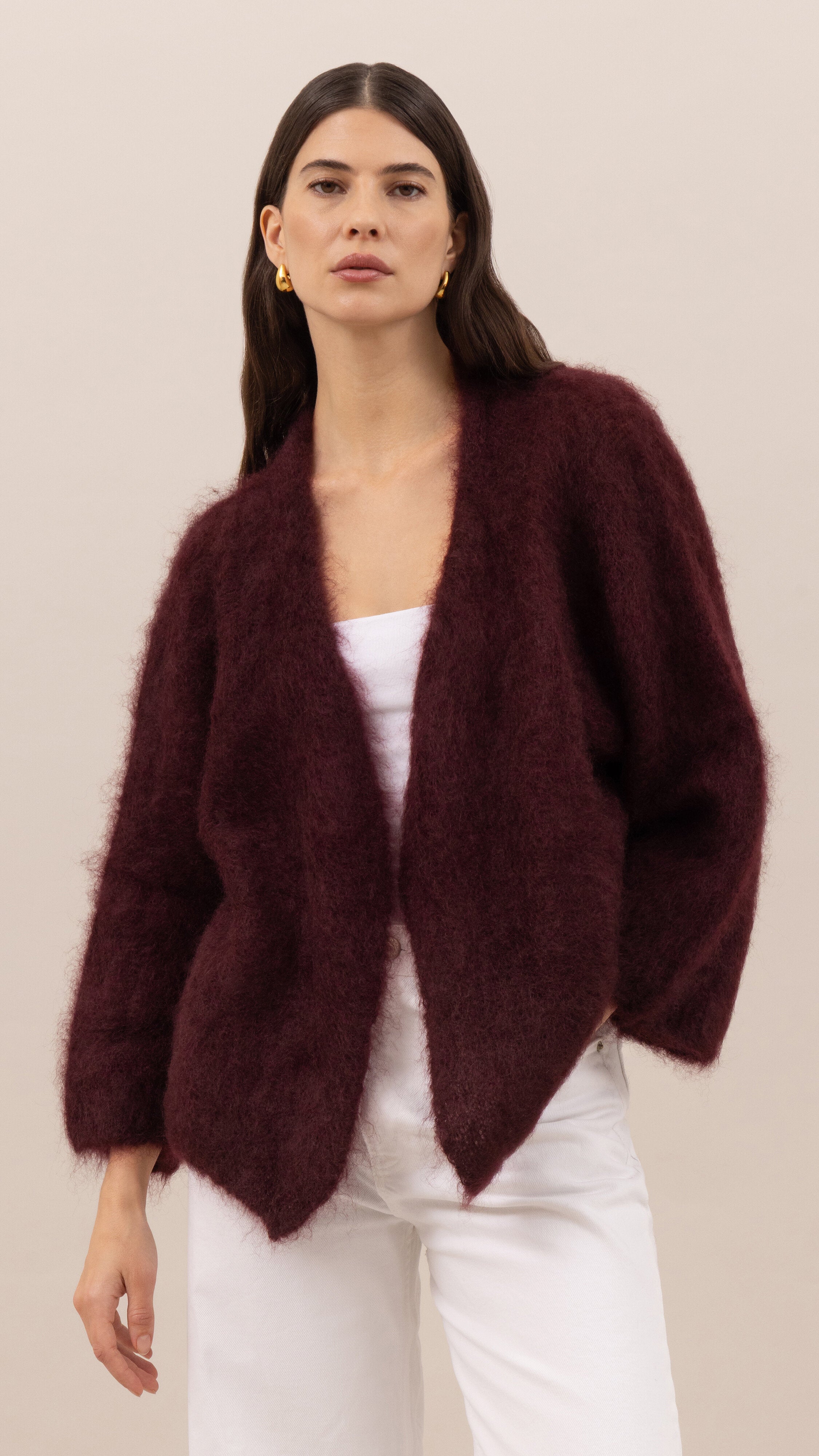 Kate Mohair Cardigan - Burgundy