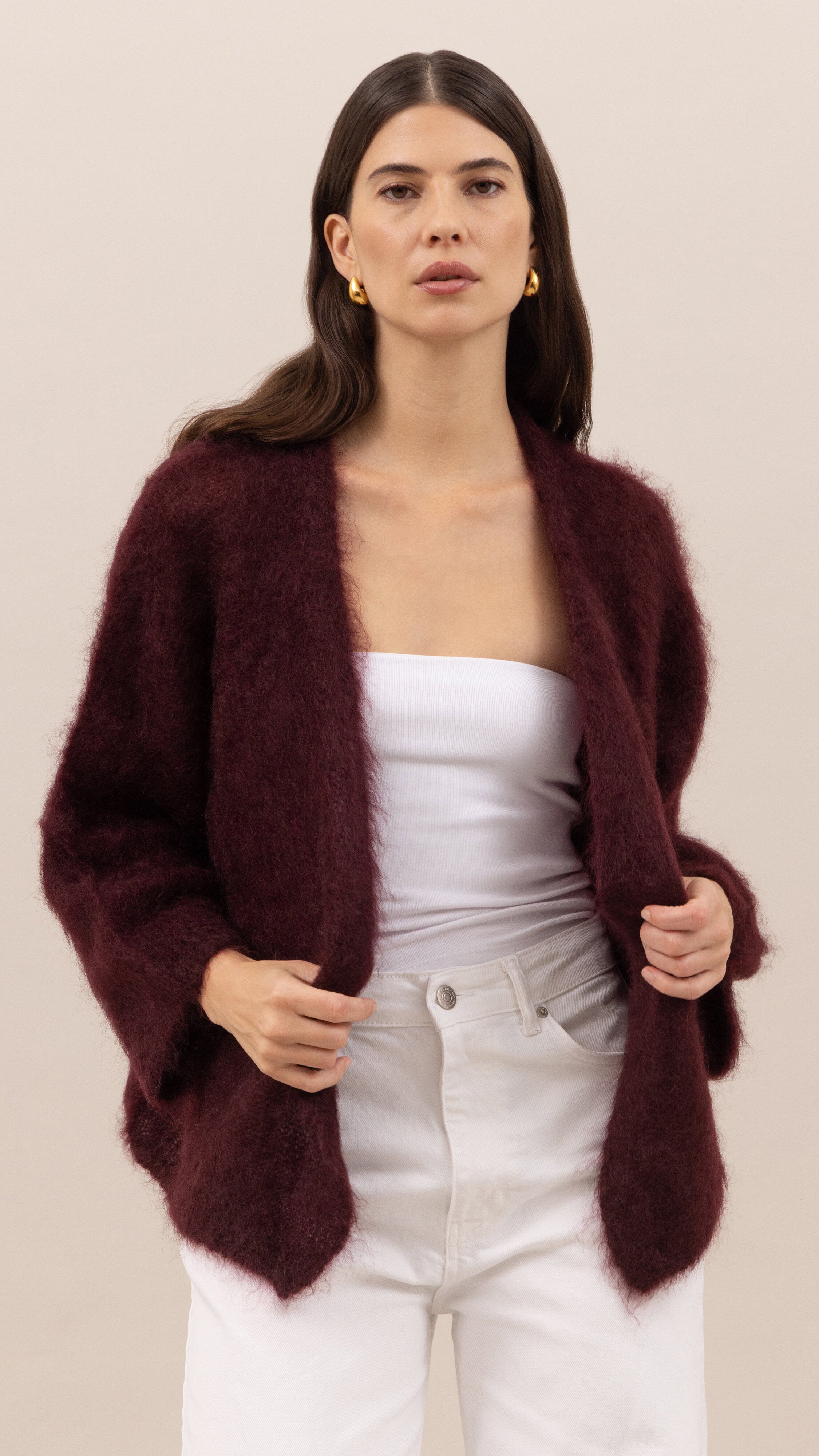Kate Mohair Cardigan - Burgundy