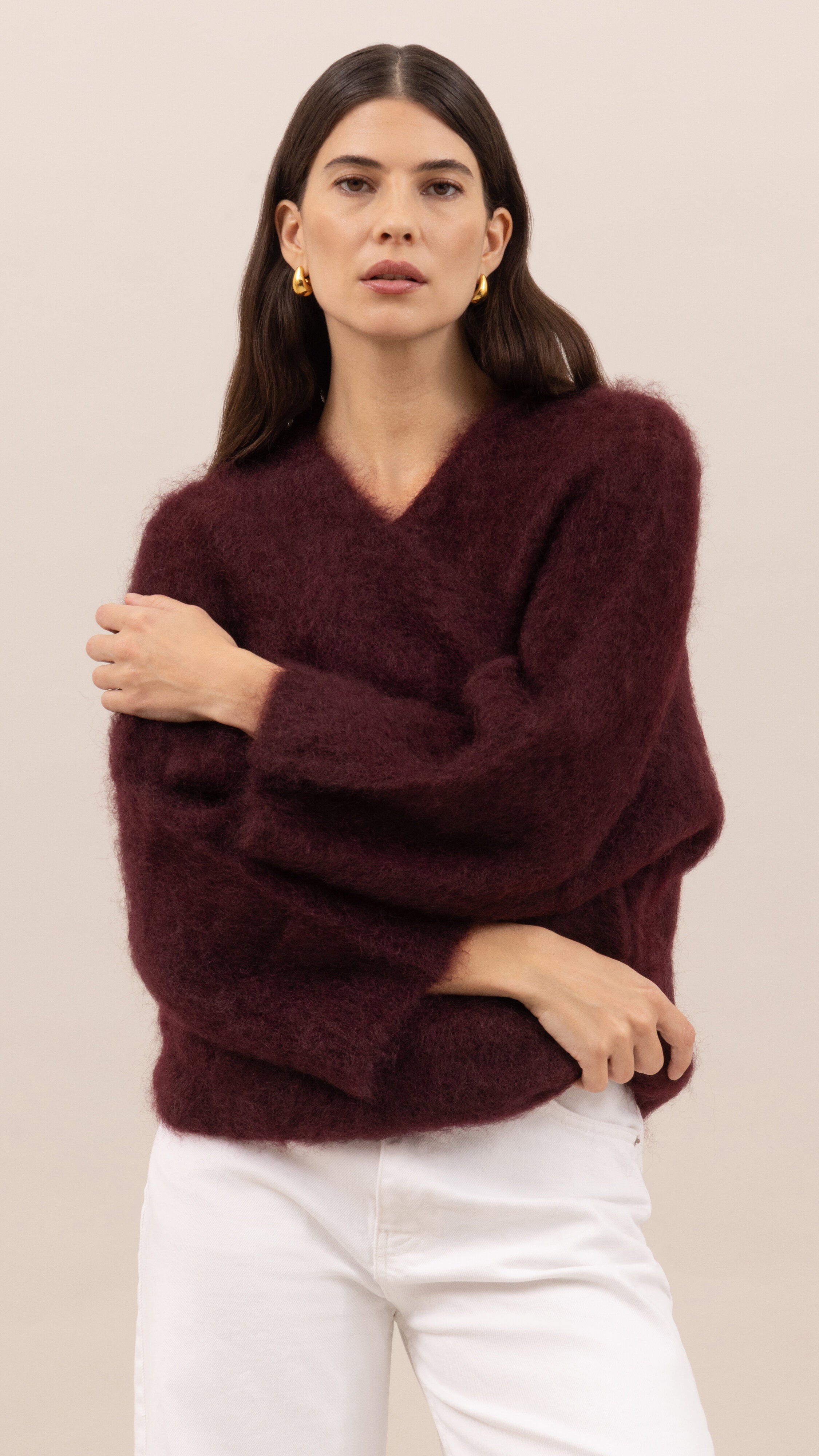 Kate Mohair Cardigan - Burgundy