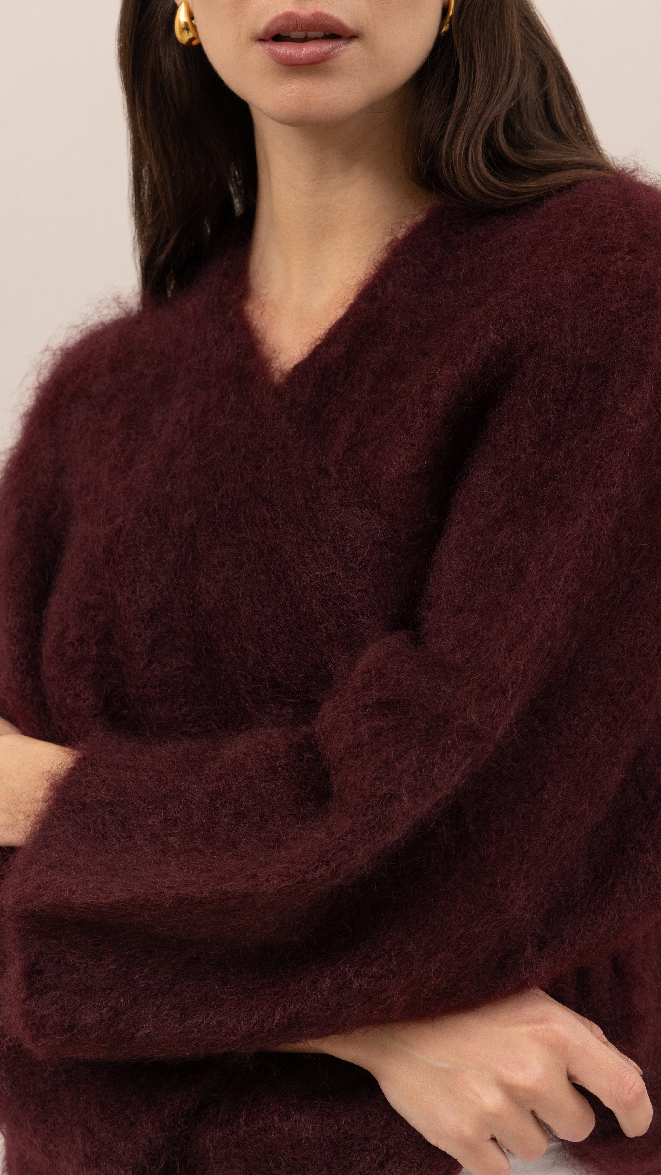 Kate Mohair Cardigan - Burgundy