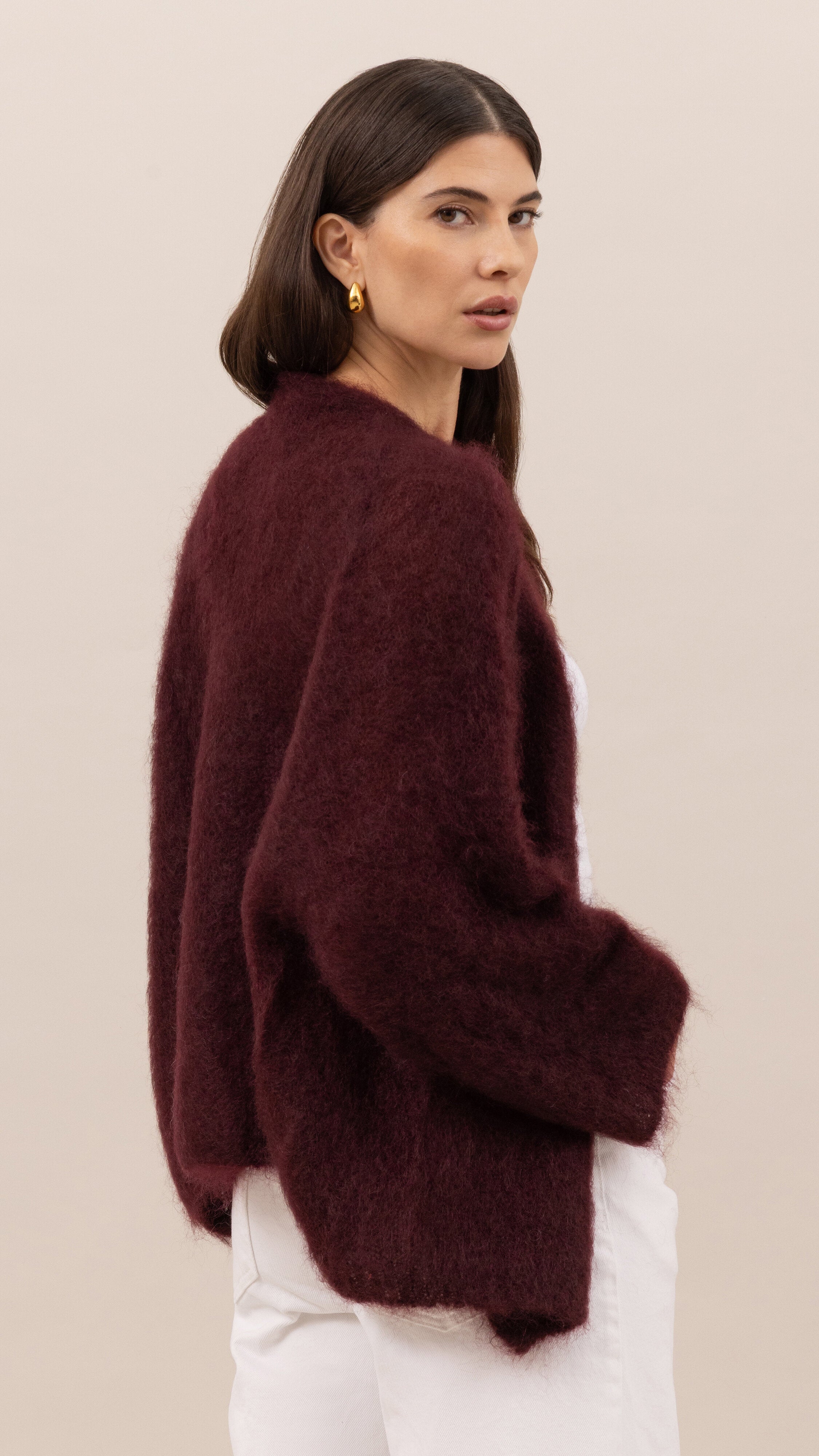 Kate Mohair Cardigan - Burgundy