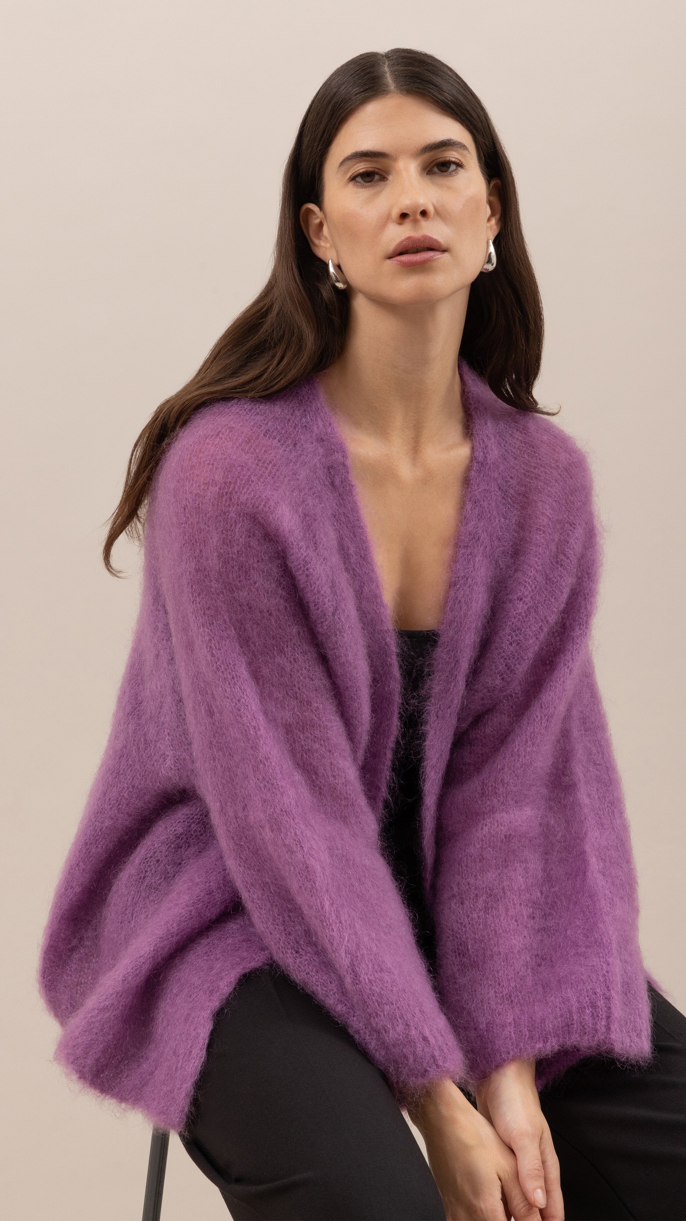 Kate Mohair Cardigan - Lilac
