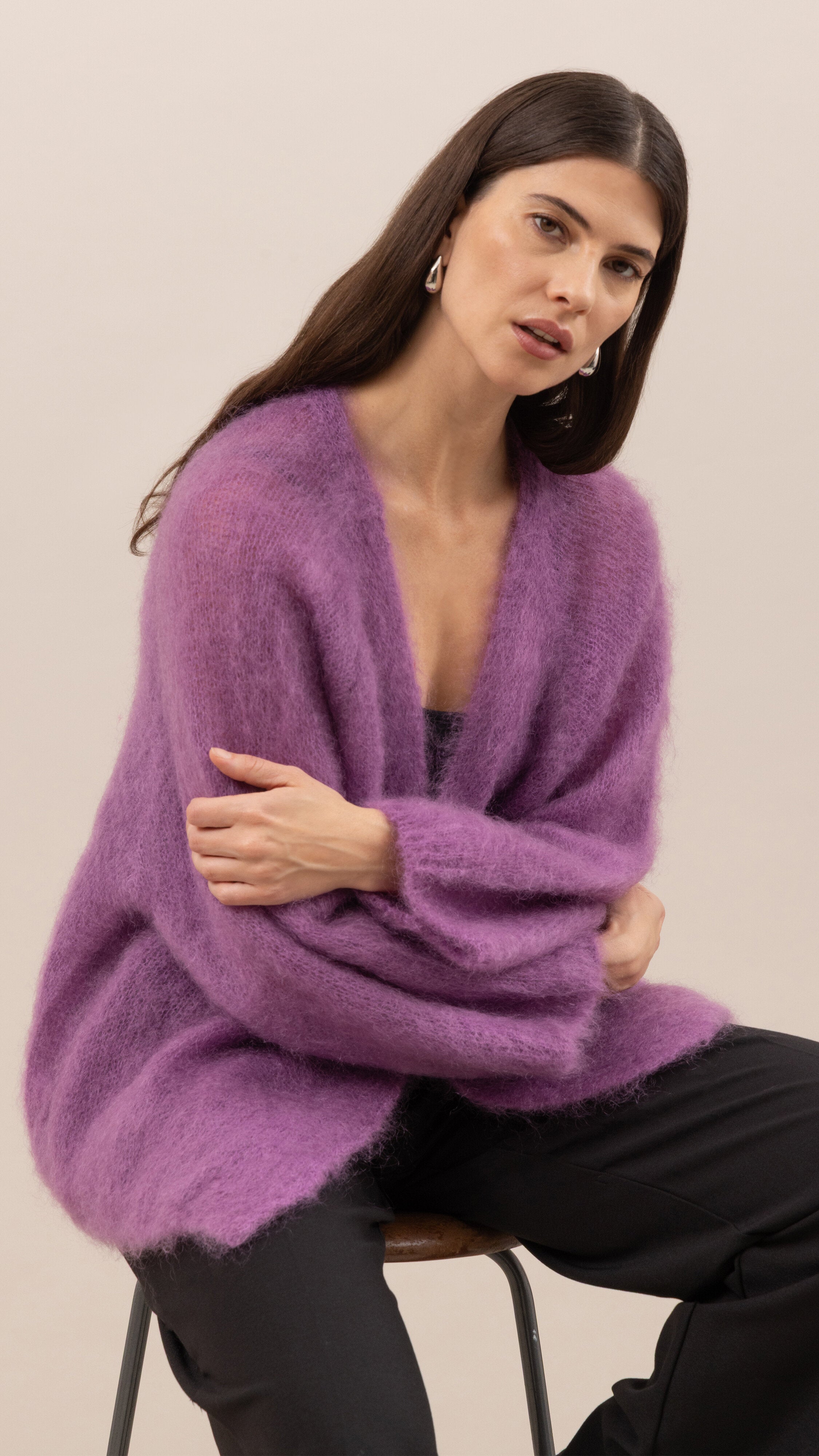 Kate Mohair Cardigan - Lilac