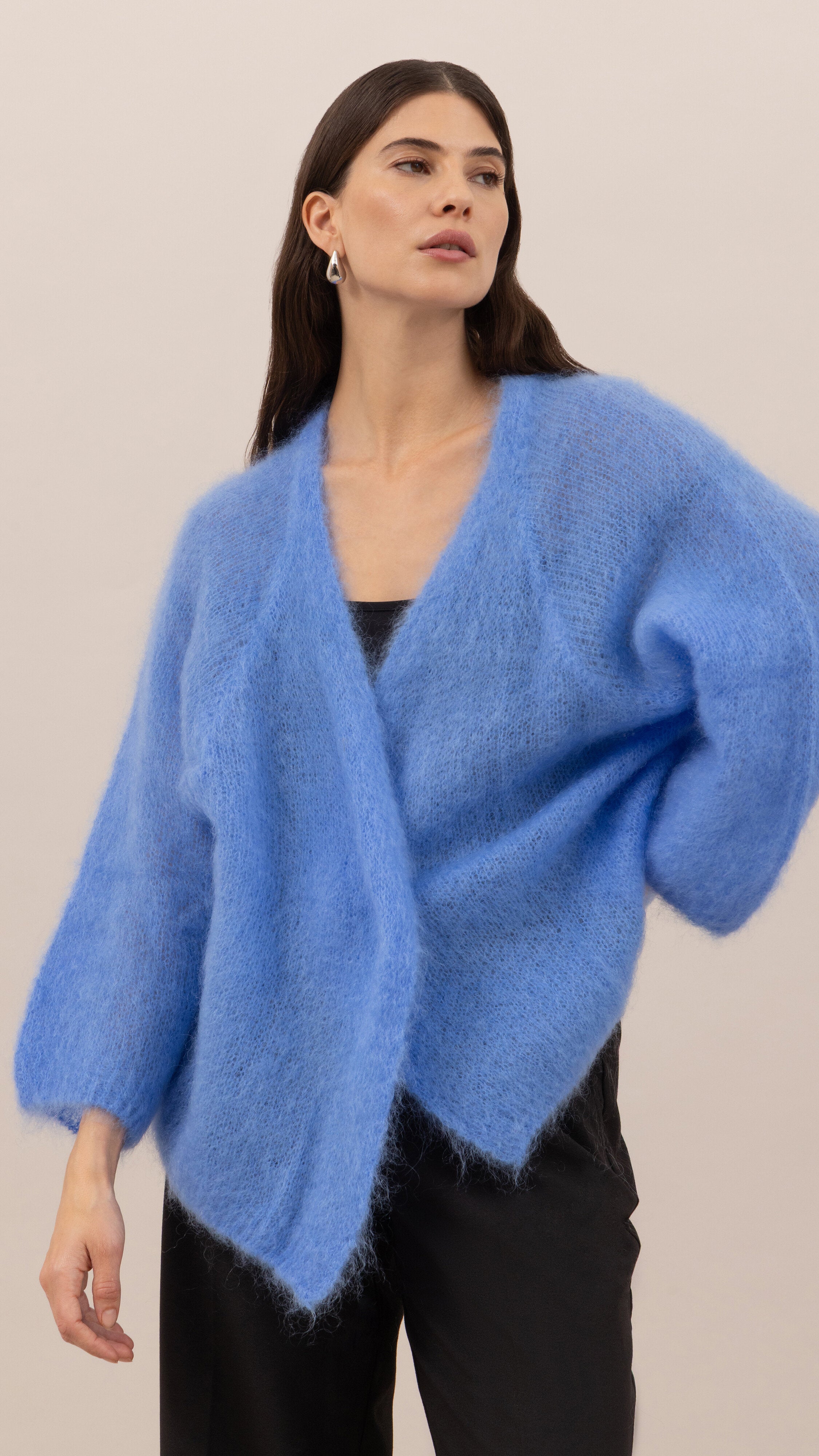 Kate Mohair Cardigan - Sky