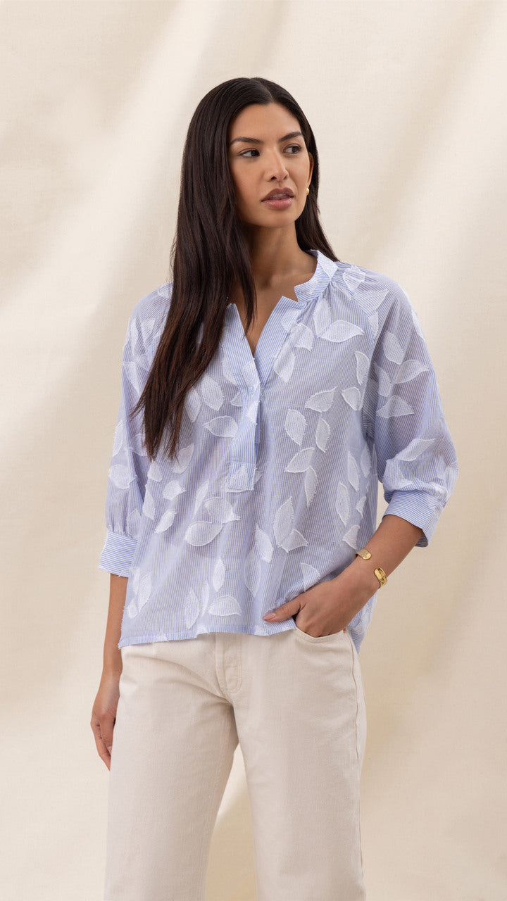 Kayla Shirt - Blue Stripe