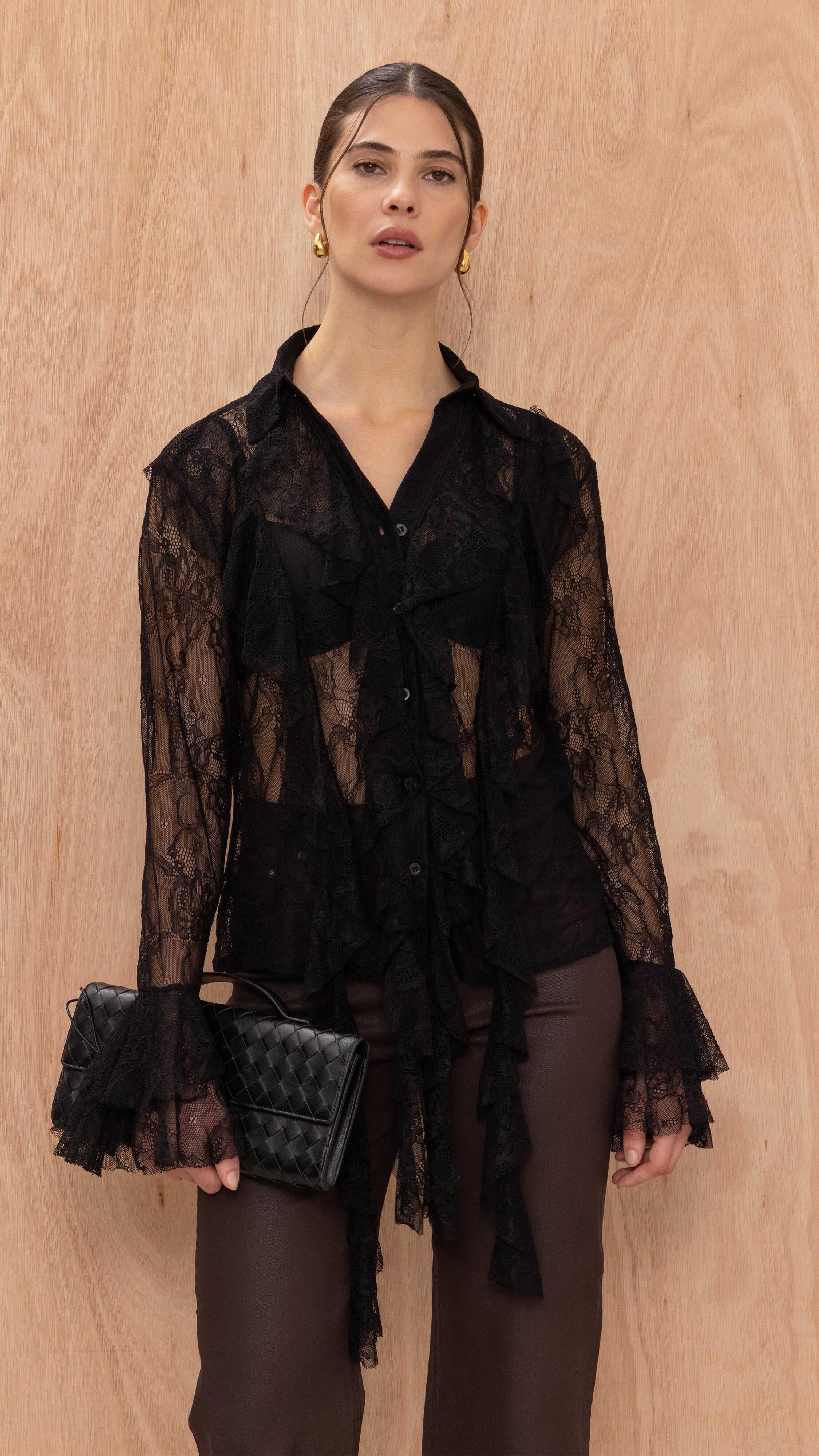 Lilly Lace Shirt - Black