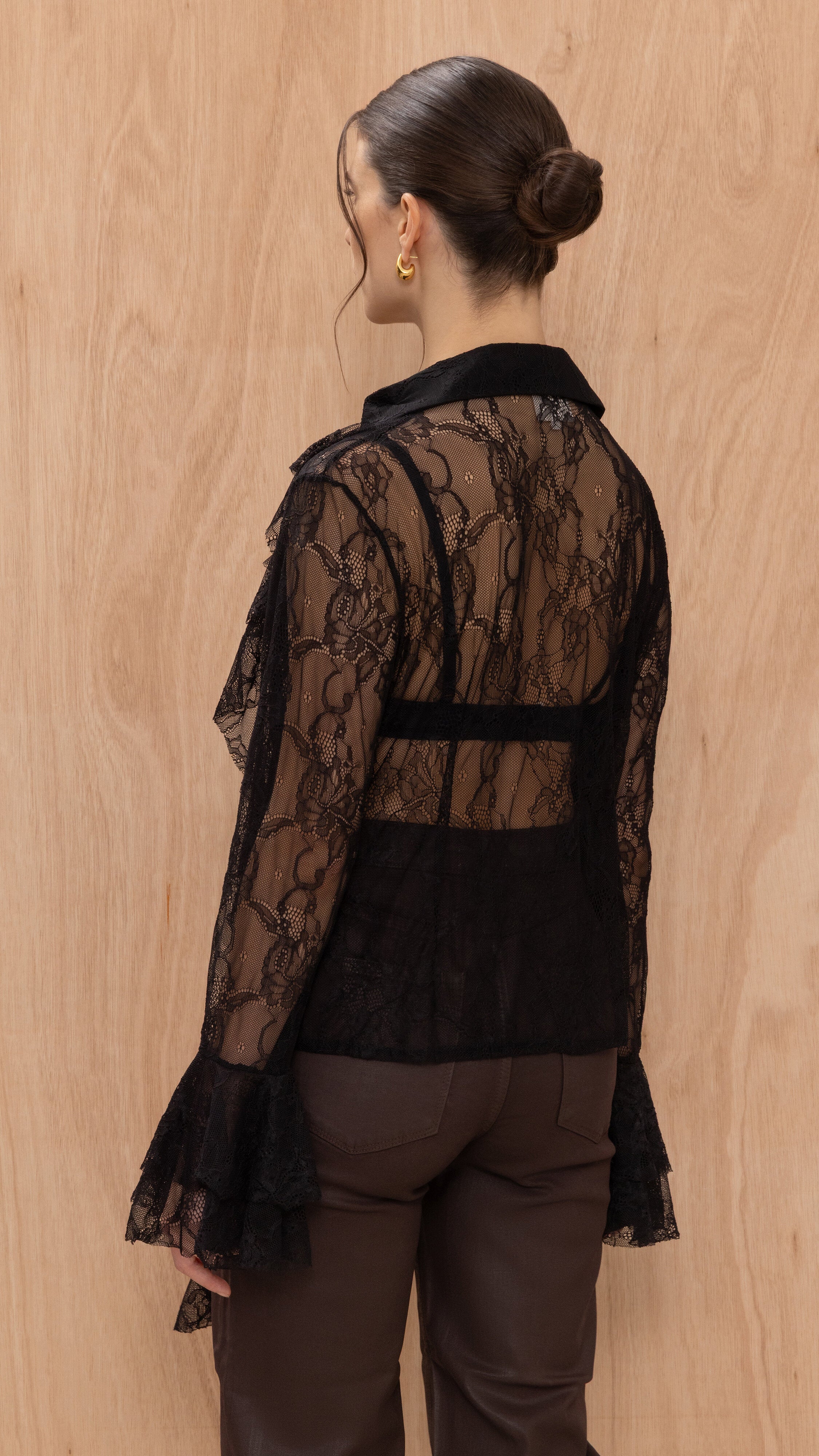 Lilly Lace Shirt - Black