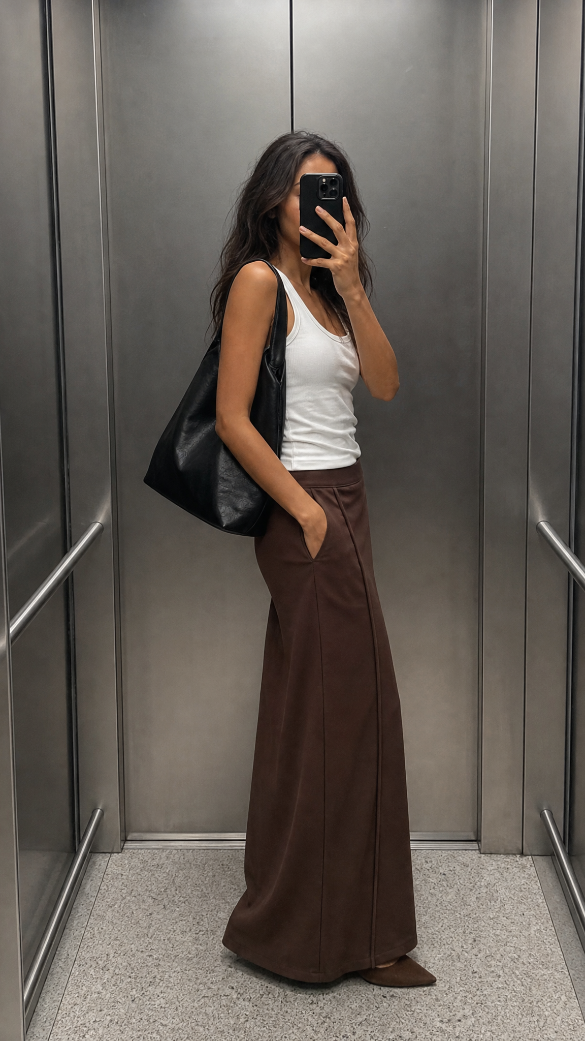 Maren skirt with belt - Dark Espresso