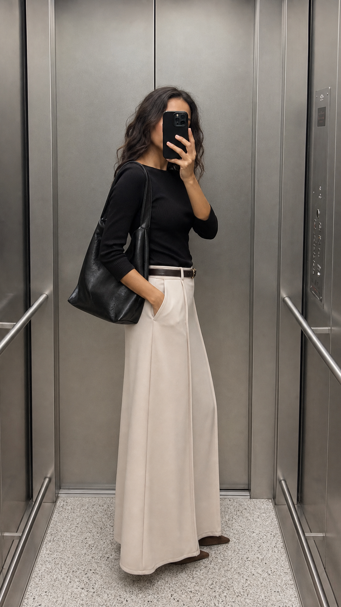 Maren skirt with belt - Stone