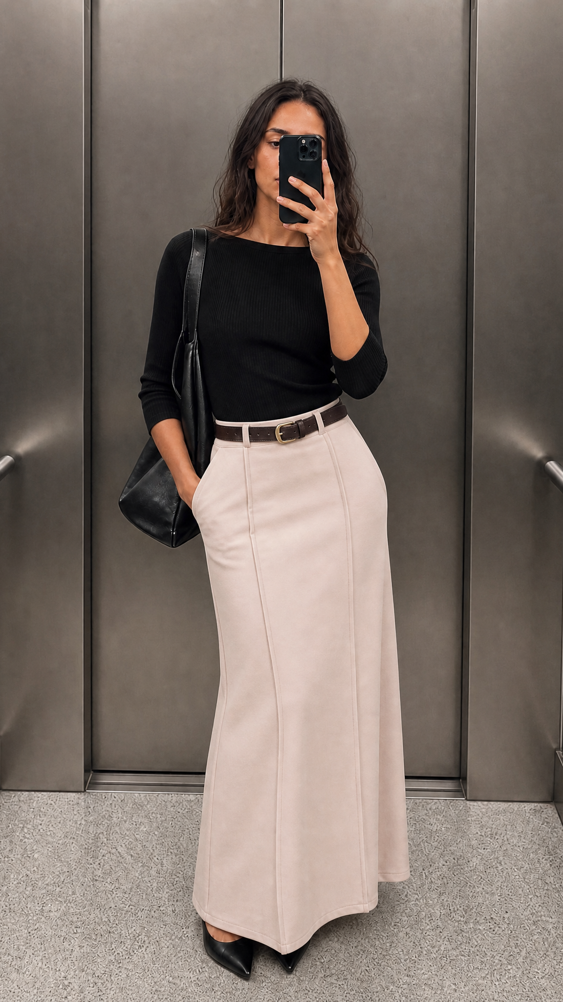 Maren skirt with belt - Stone