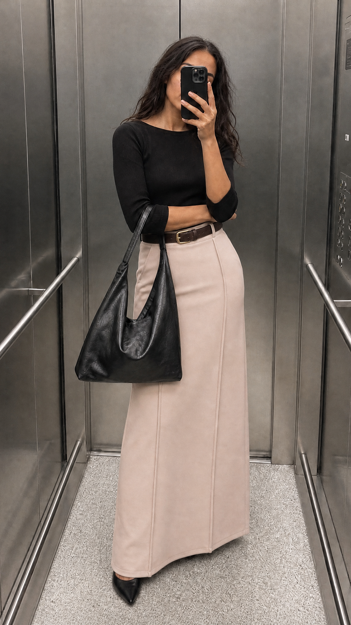Maren skirt with belt - Stone