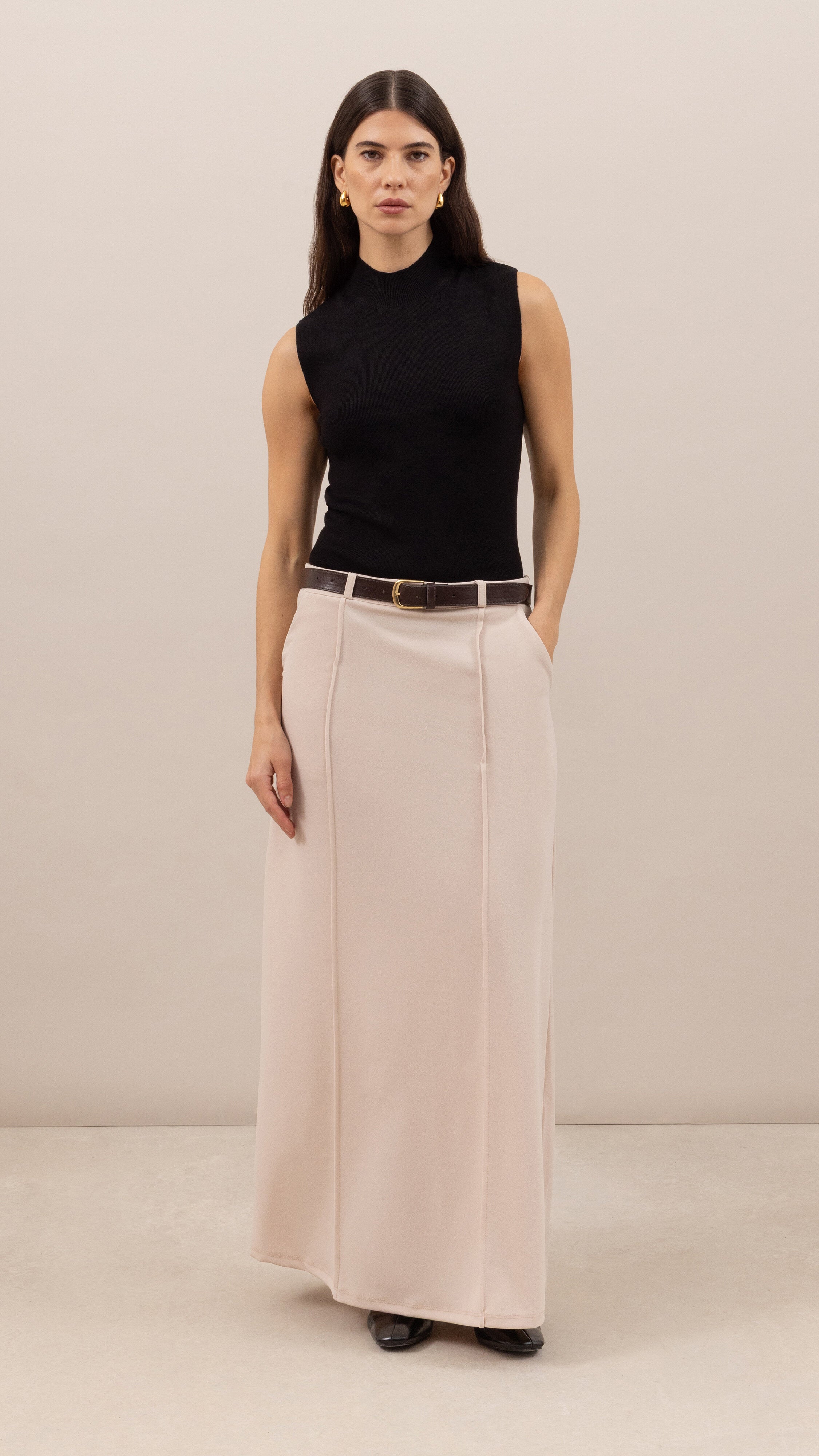 Maren skirt with belt - Stone