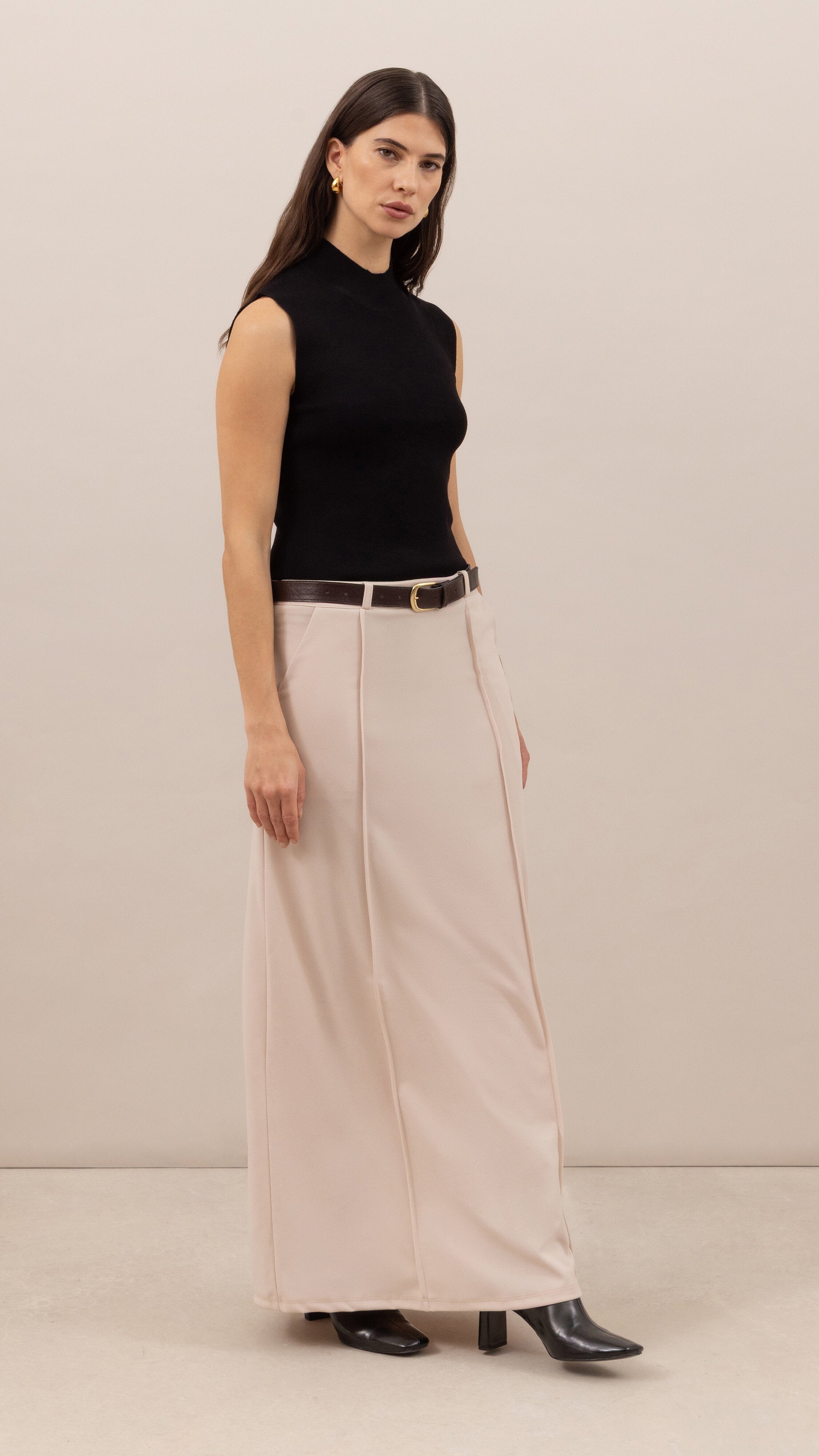 Maren skirt with belt - Stone