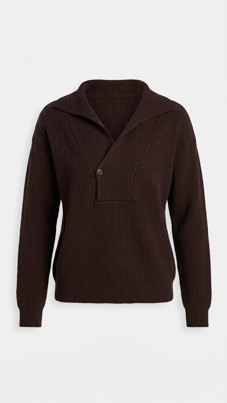 Quinn Cashmere Blend Sweater - Chocolate