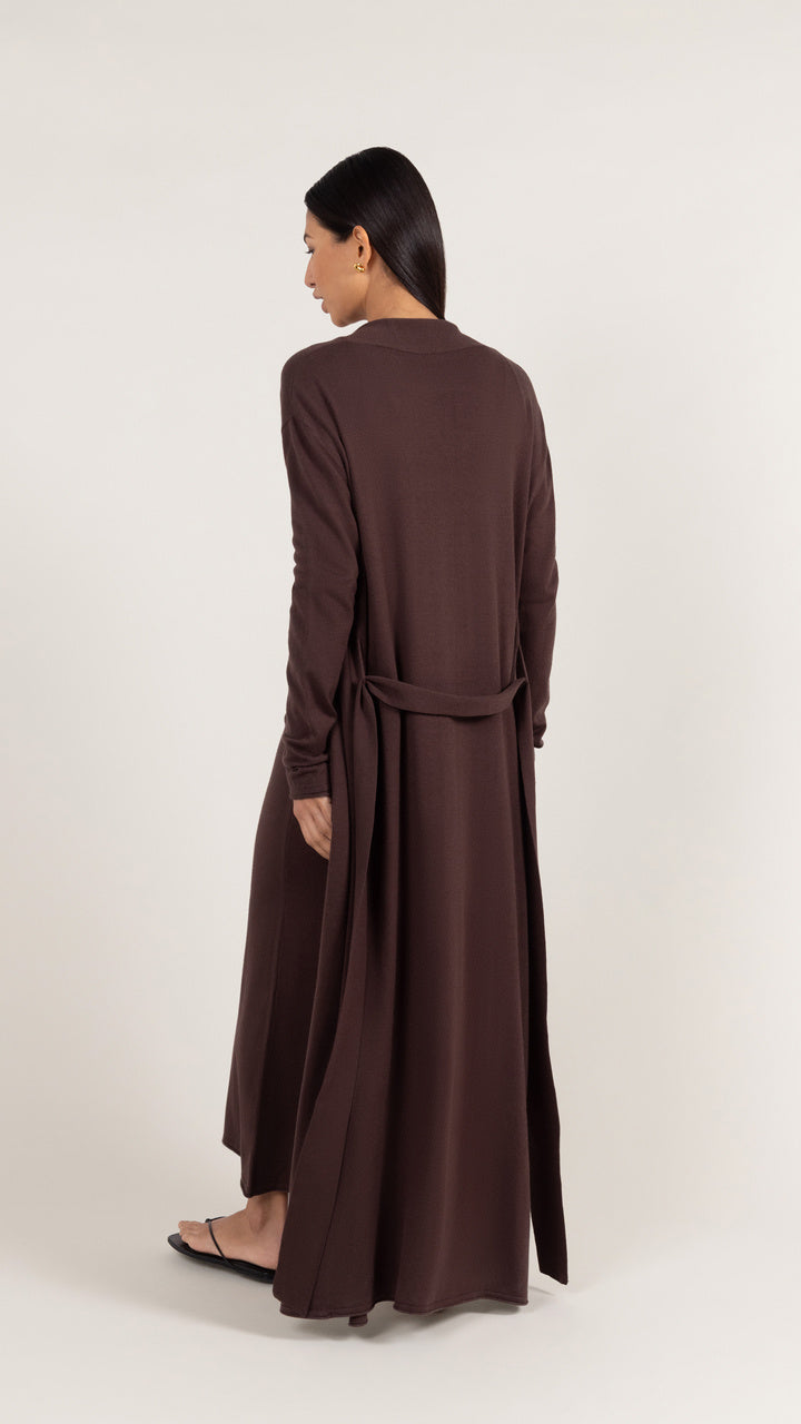Sofia Long Line Cardigan - Dark Espresso