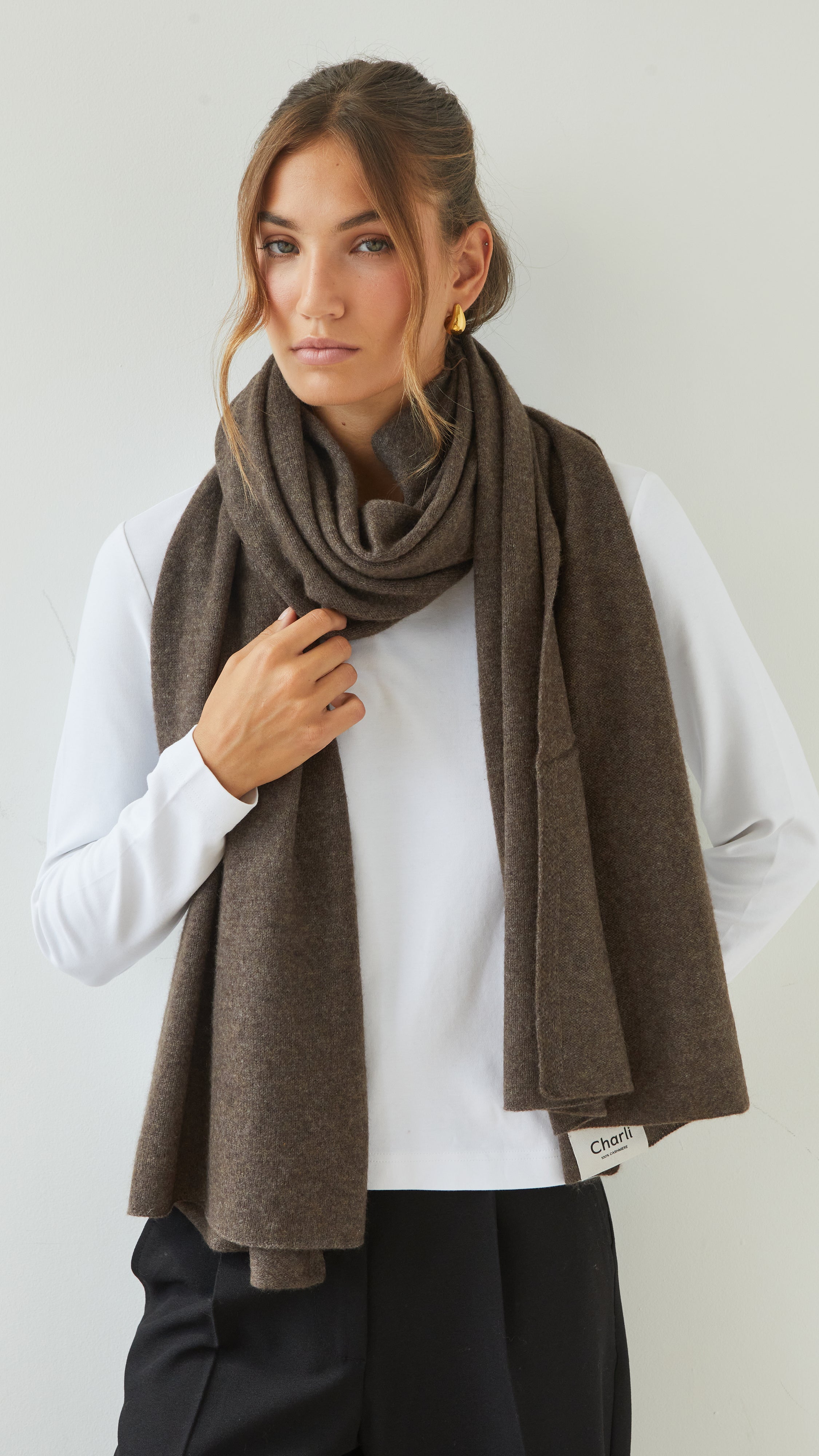 Cashmere Travel Wrap - Bark