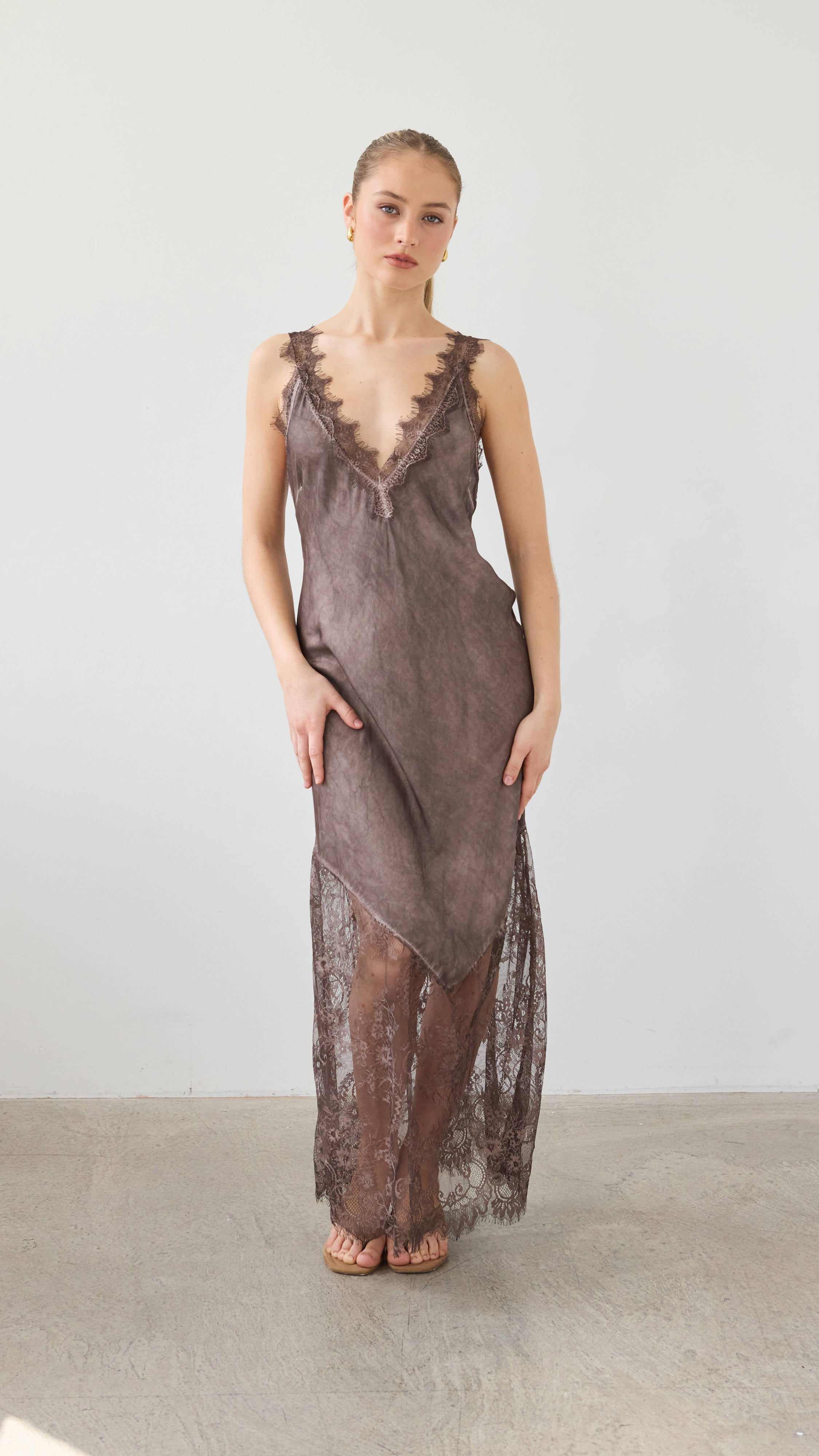Solange Slip Dress - Espresso