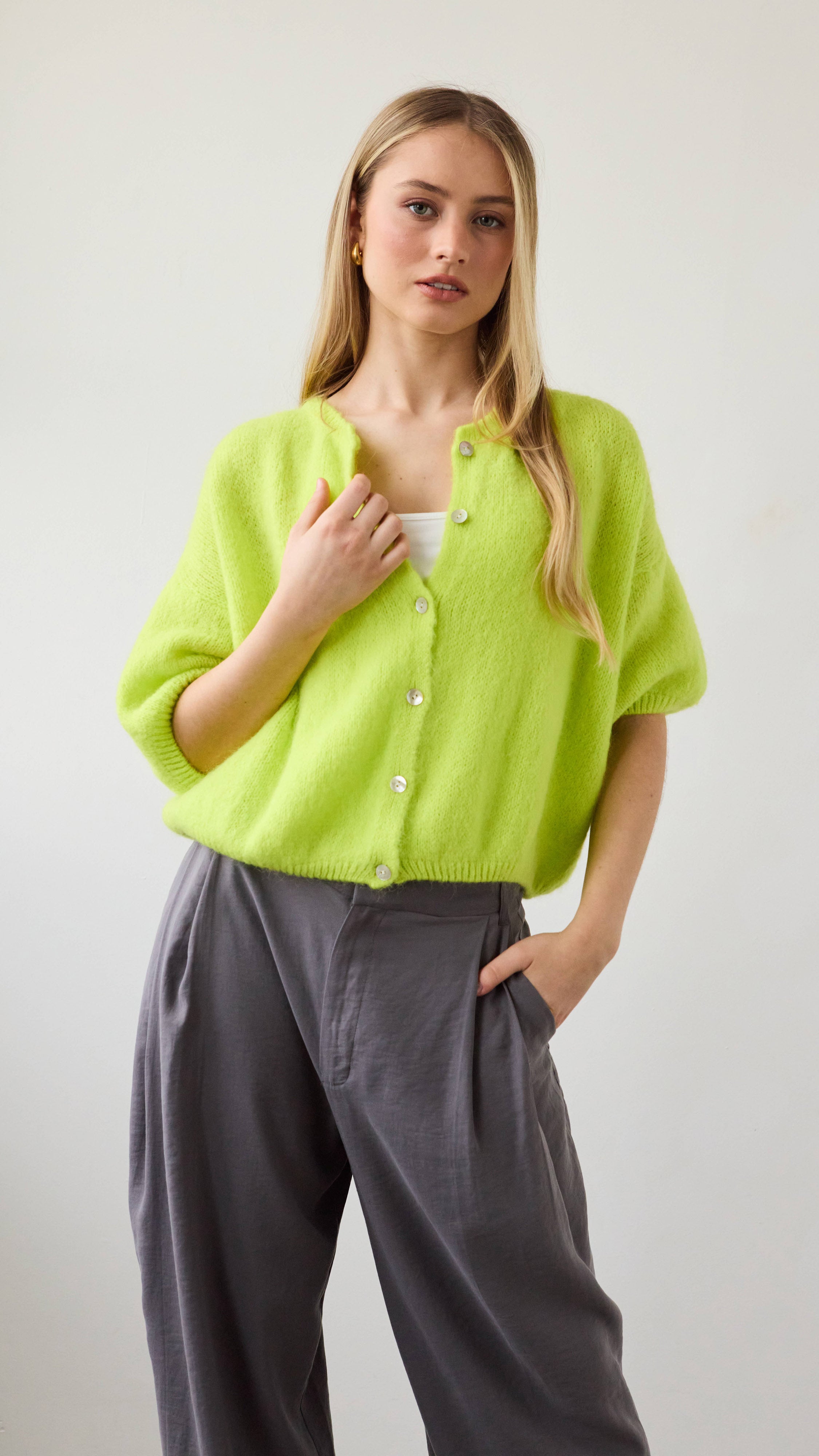 Emme Cardigan - Chartreuse