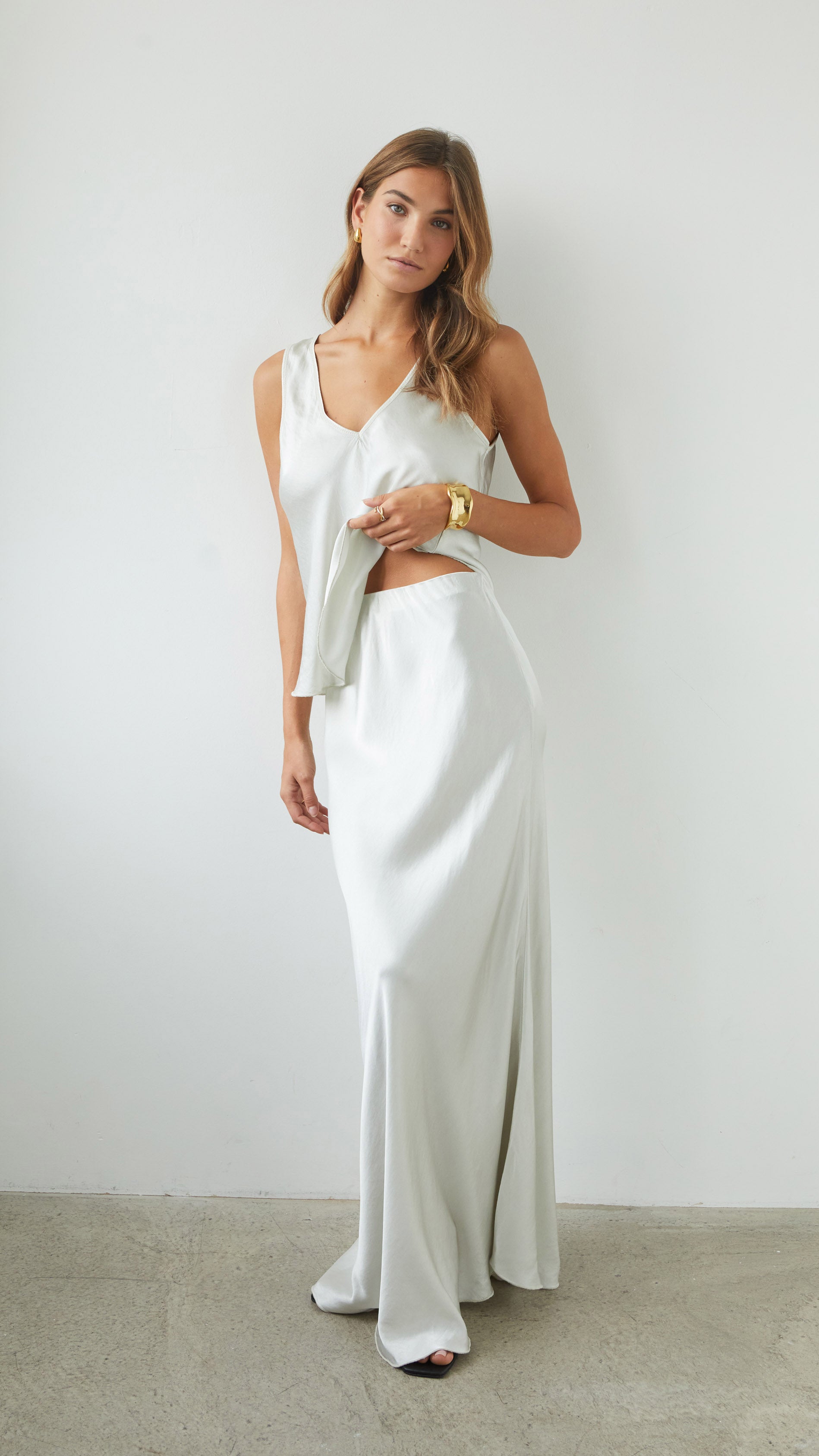 Maeve Satin Set - Pearl