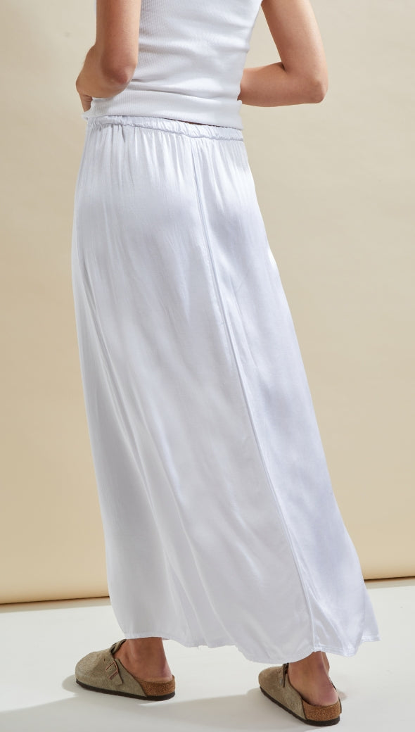 Phoebe Satin Skirt - White