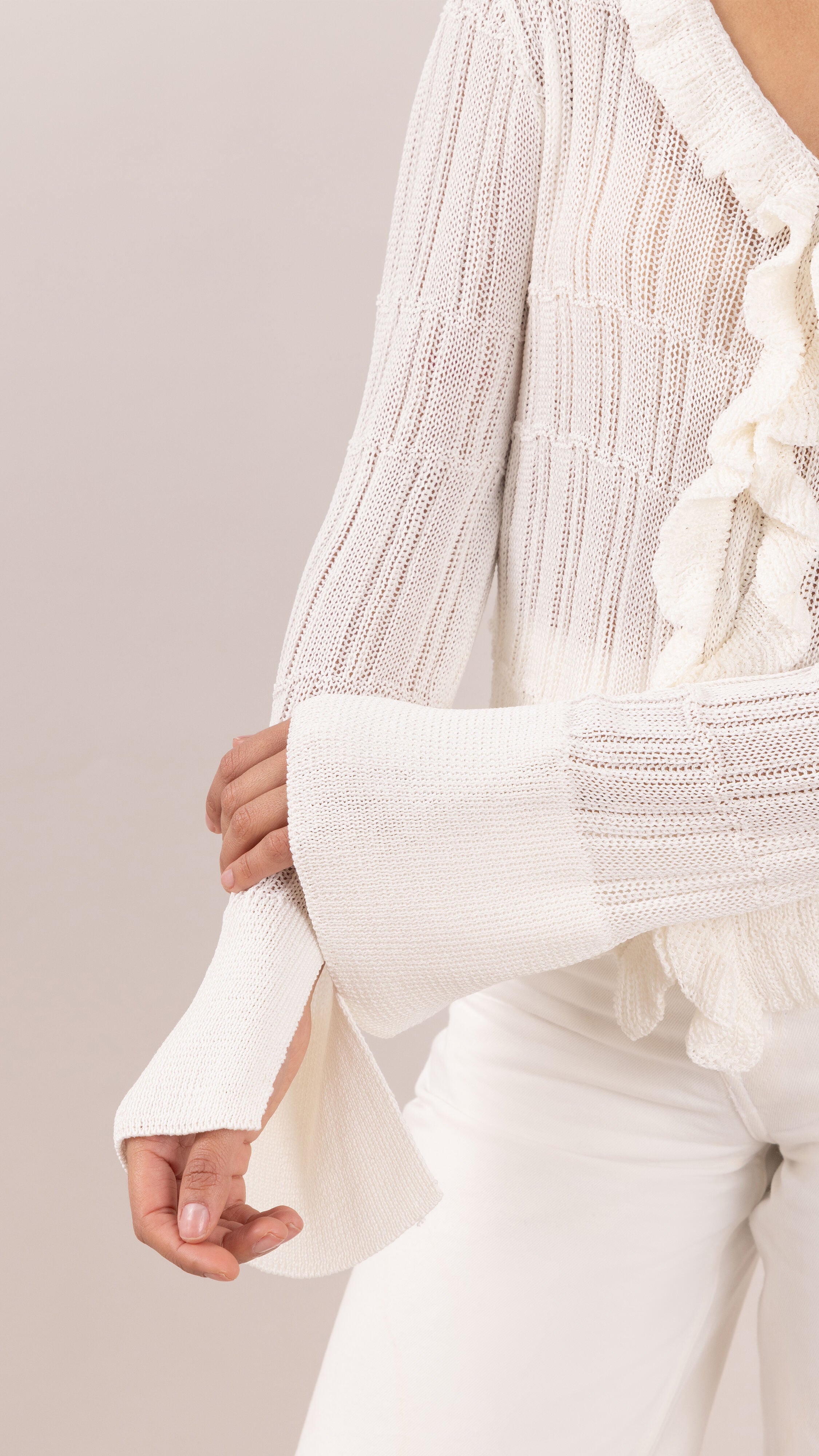 Daisy Frill Cardigan - Ivory