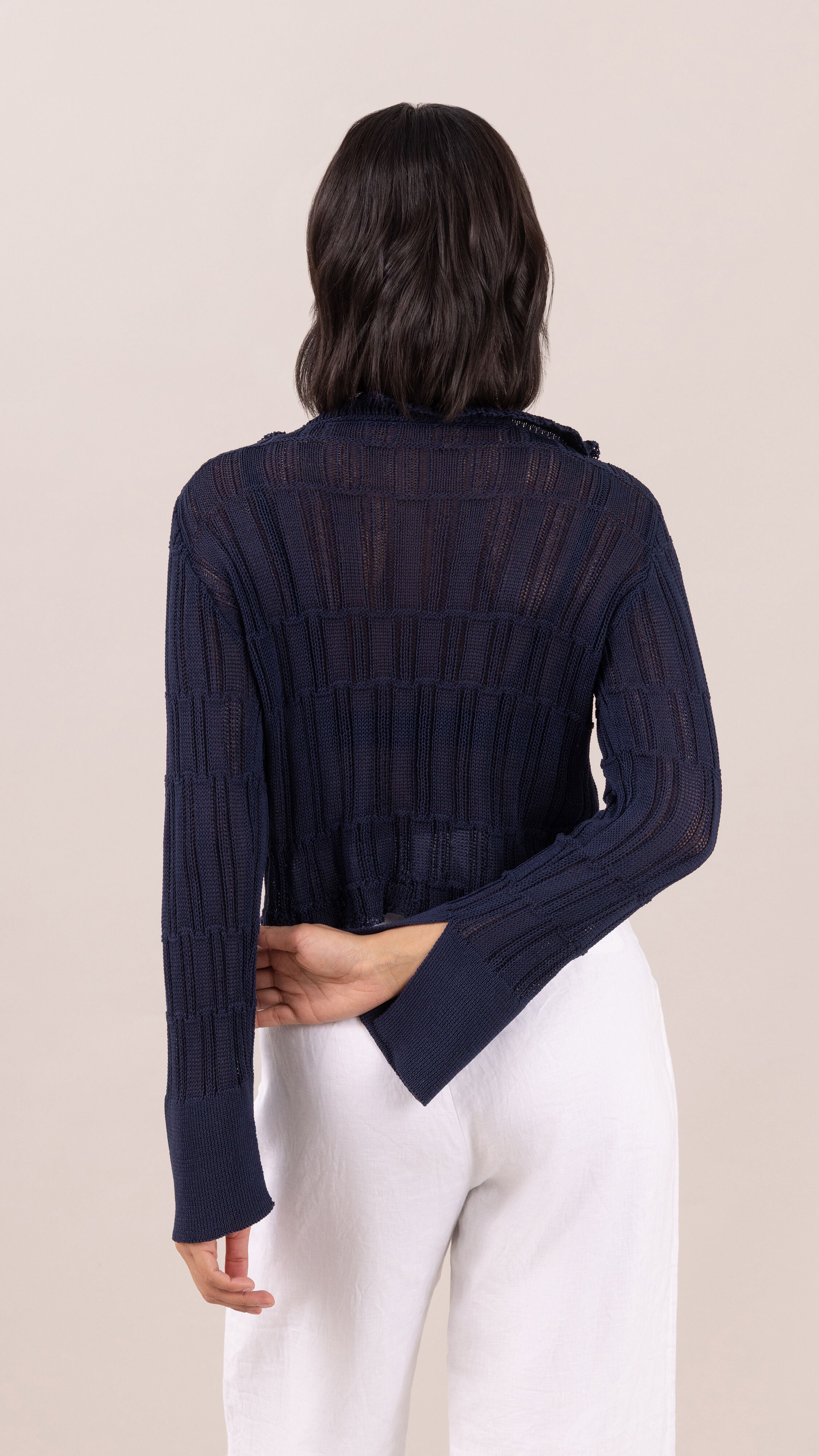 Daisy Frill Cardigan - Navy Blue