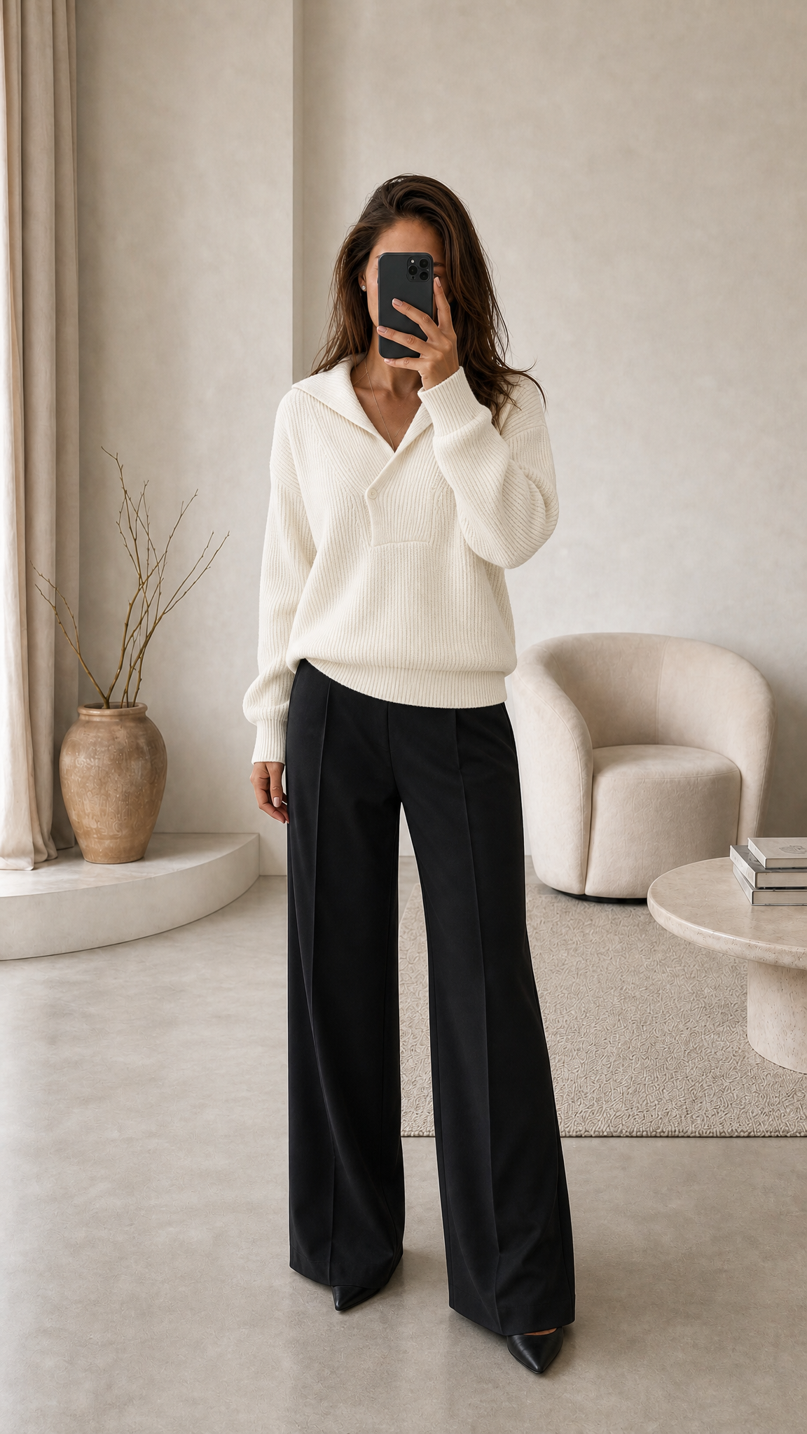 Quinn Cashmere Blend Sweater - Winter White